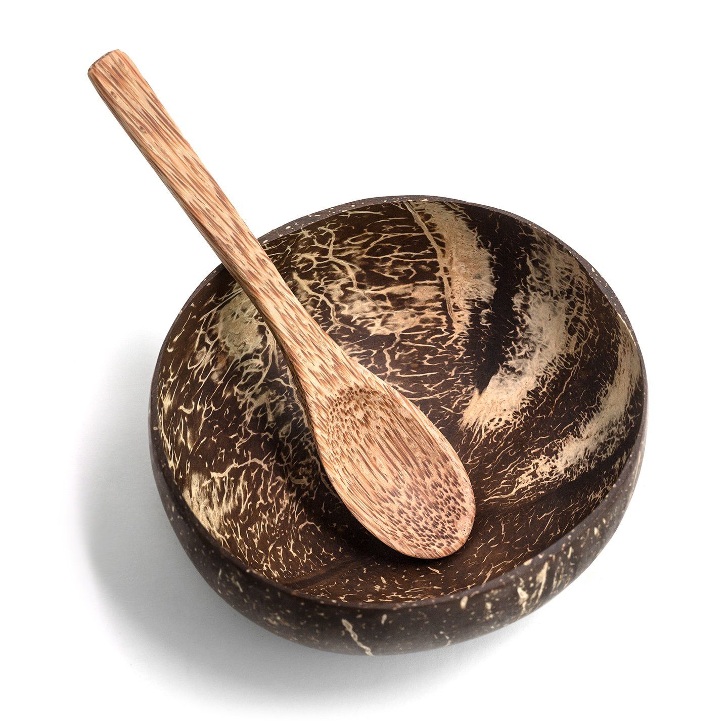 PRECORN Müslischüssel Coconut Bowl Schüssel mit Löffel Vegan Buddha Bowl Kokosnuss Schale, (1-tlg)