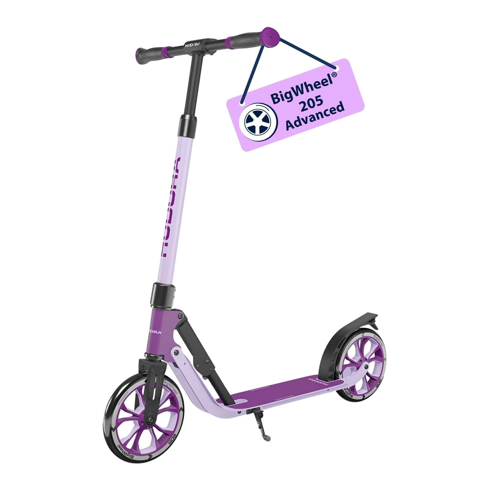 Hudora Cityroller BigWheel® 205 Advanced, Tretroller, (max. 100kg), einklappbarer, höhenverstellbarer Kick-Scooter