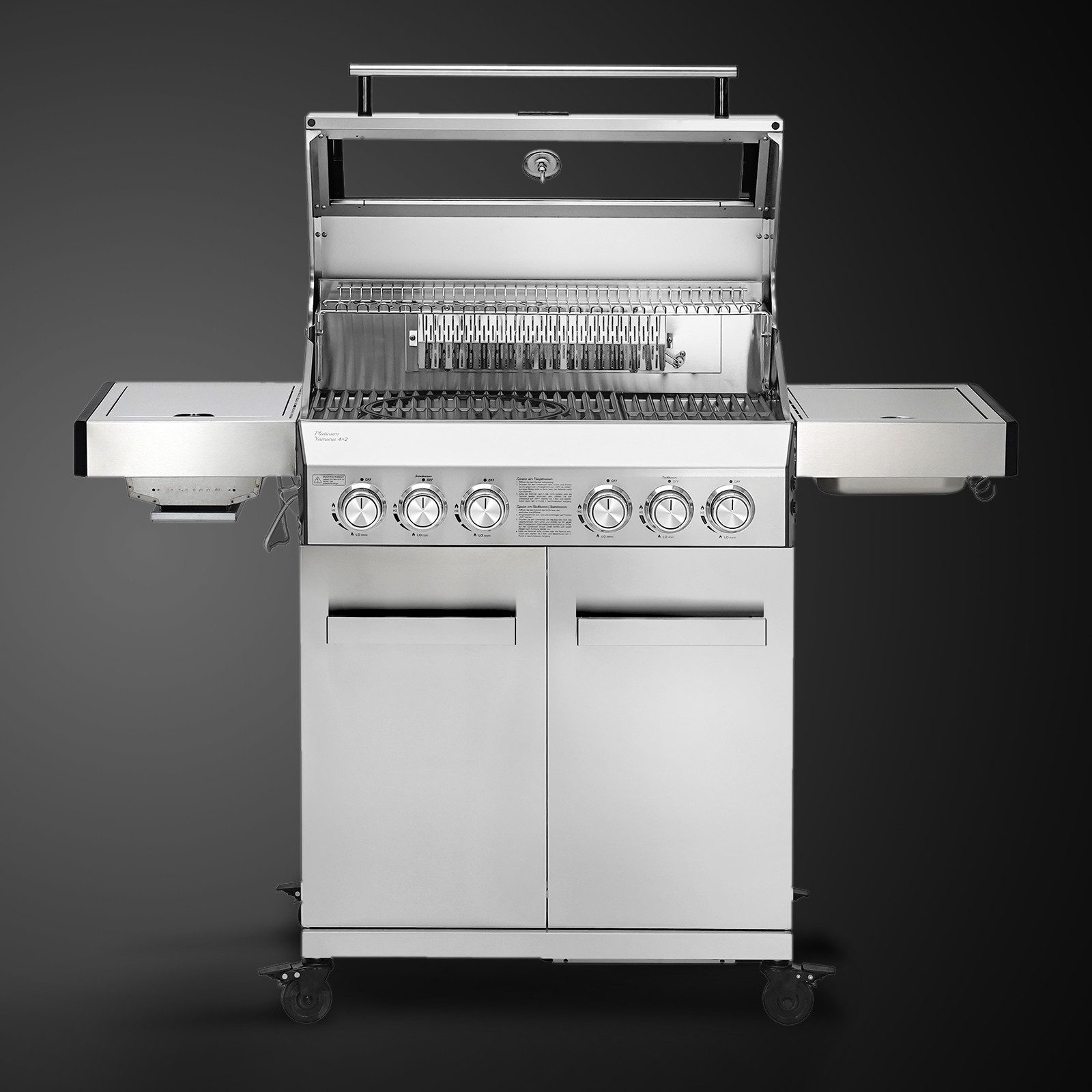 TAINO Gasgrill, PLATINUM YAMARA 4+2, Gusseisenrost, Backburner, Sear-Brenner