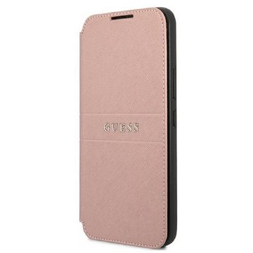 Guess Handyhülle Bookcase Samsung Galaxy S22 Plus rosa aufstellbar Kunstleder
