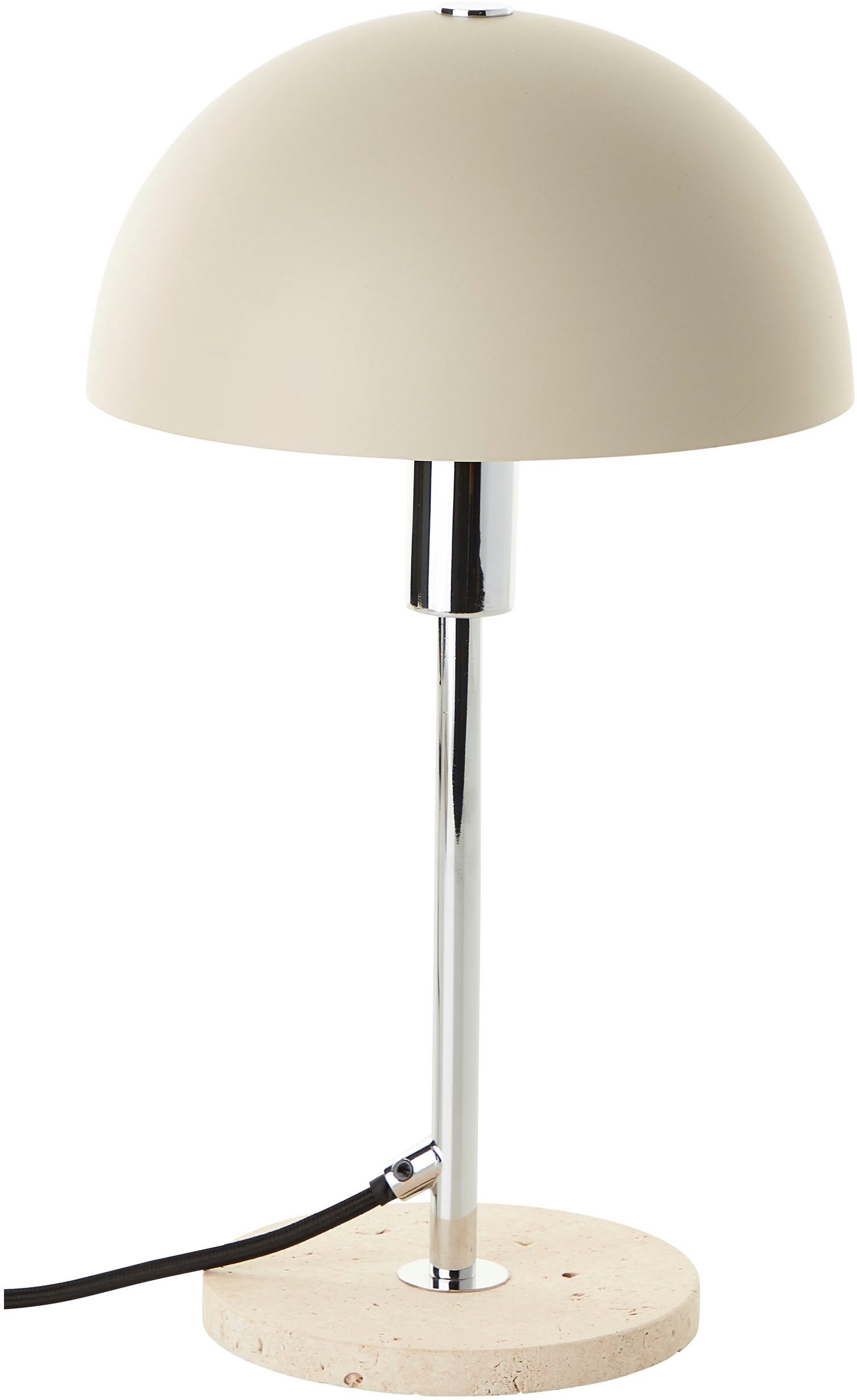 LeGer Home by Lena Gercke Tischleuchte Linnea Pilz Lampe - Travertin Steinfuß, ohne Leuchtmittel, Pilzleuchte, Tischlampe, Höhe 35,5 cm, Naturstein, Pilzlampe