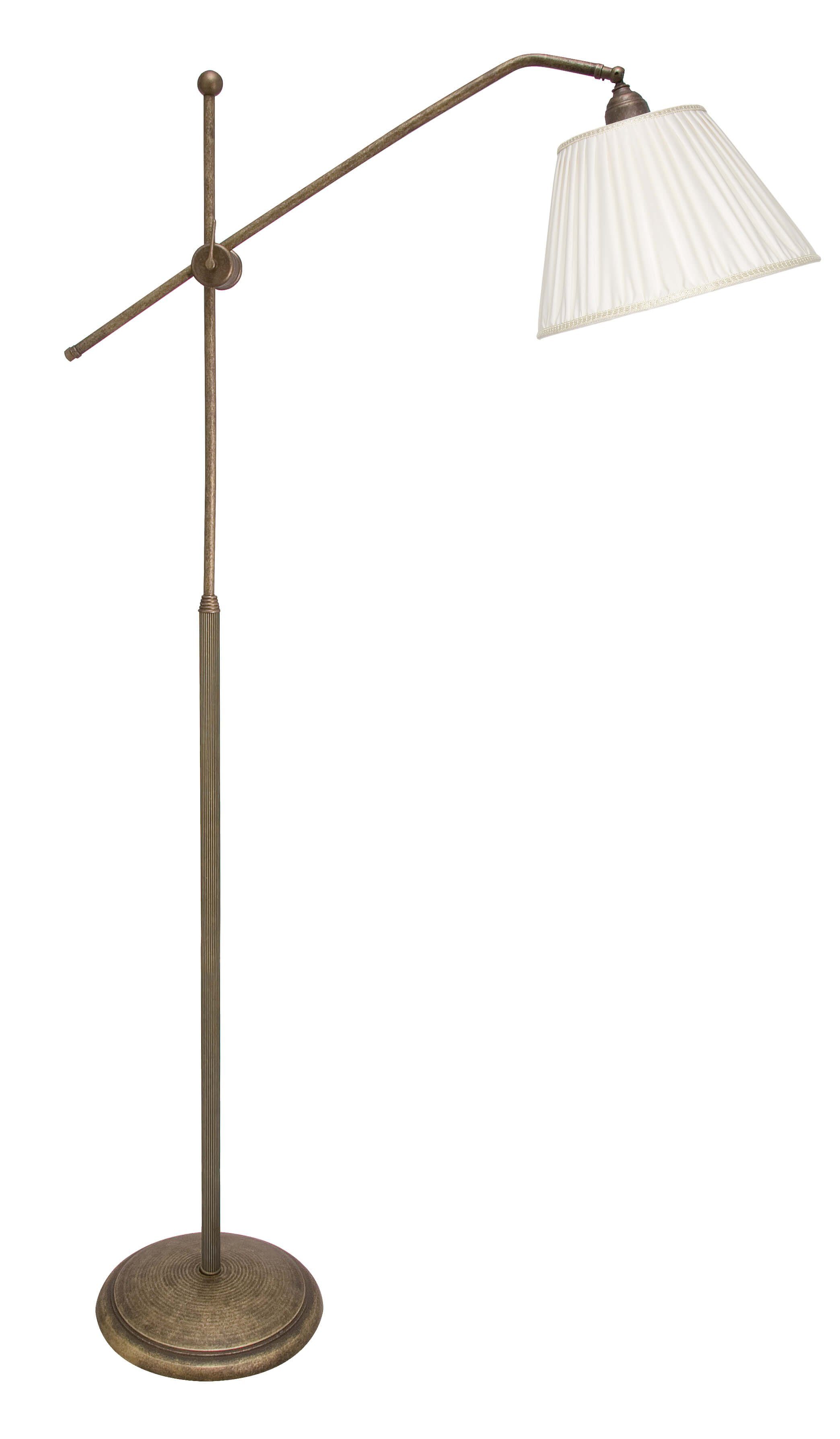 Licht-Erlebnisse Stehlampe FLOOR LAMP, ohne Leuchtmittel, Stehleuchte Wohnzimmer massives Messing Premium E27 H:160cm Klassisch