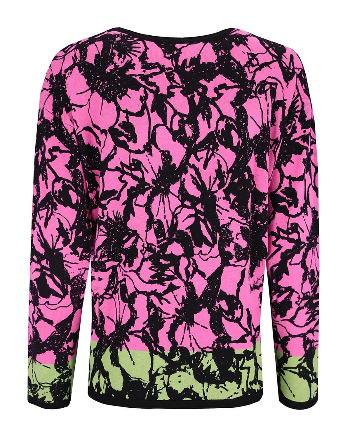 Hajo Rundhalspullover Pullover Blütendruck