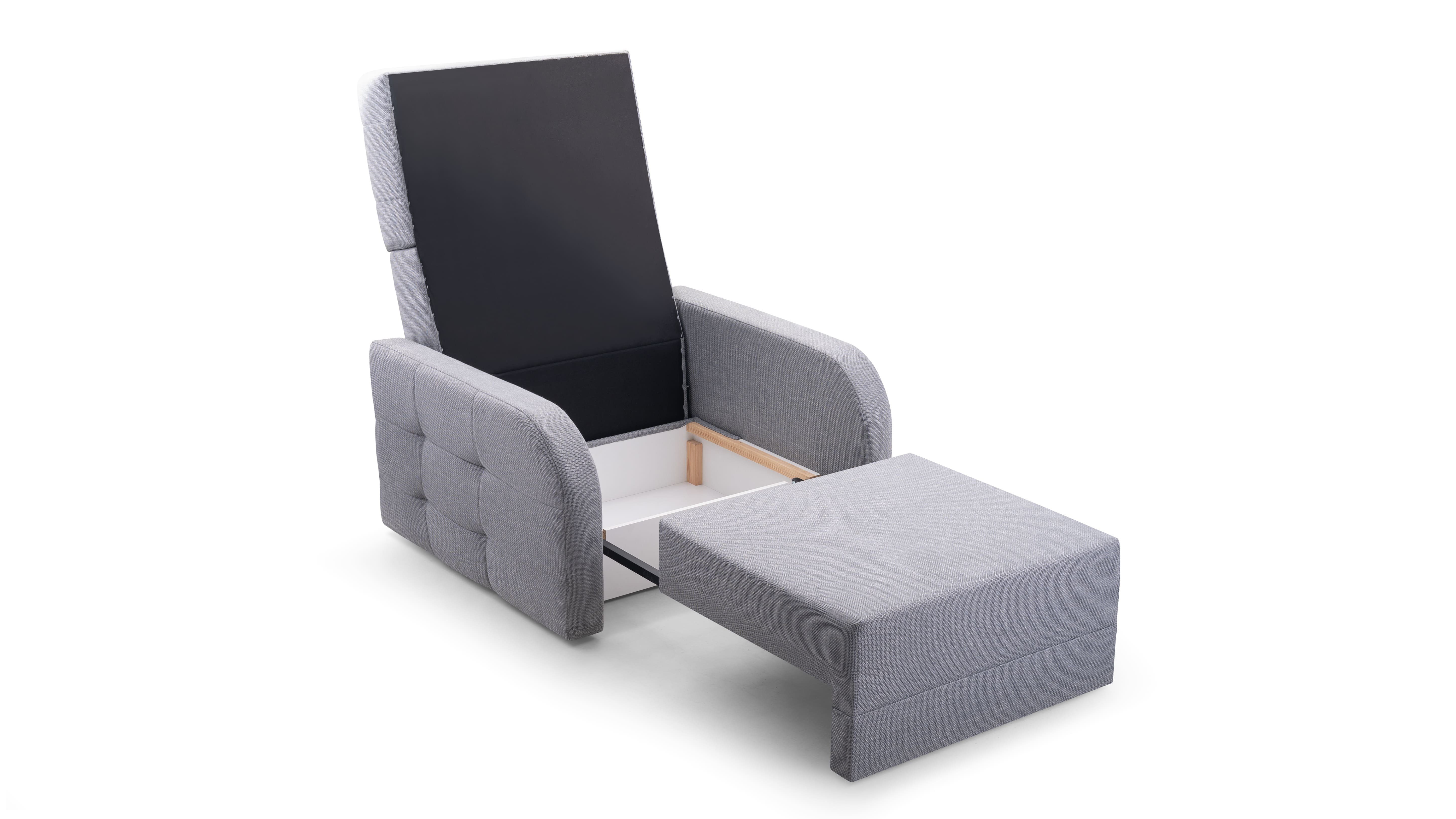 MOEBLO Kindersofa Porto Sessel, mit Braun 80, - BRAGI Sofa 45 Bettkasten Schlafsessel mit Schlaffunktion