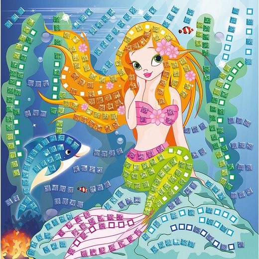 URSUS Malvorlage »Moosgummi Mosaik Glitter Meerjungfrau«