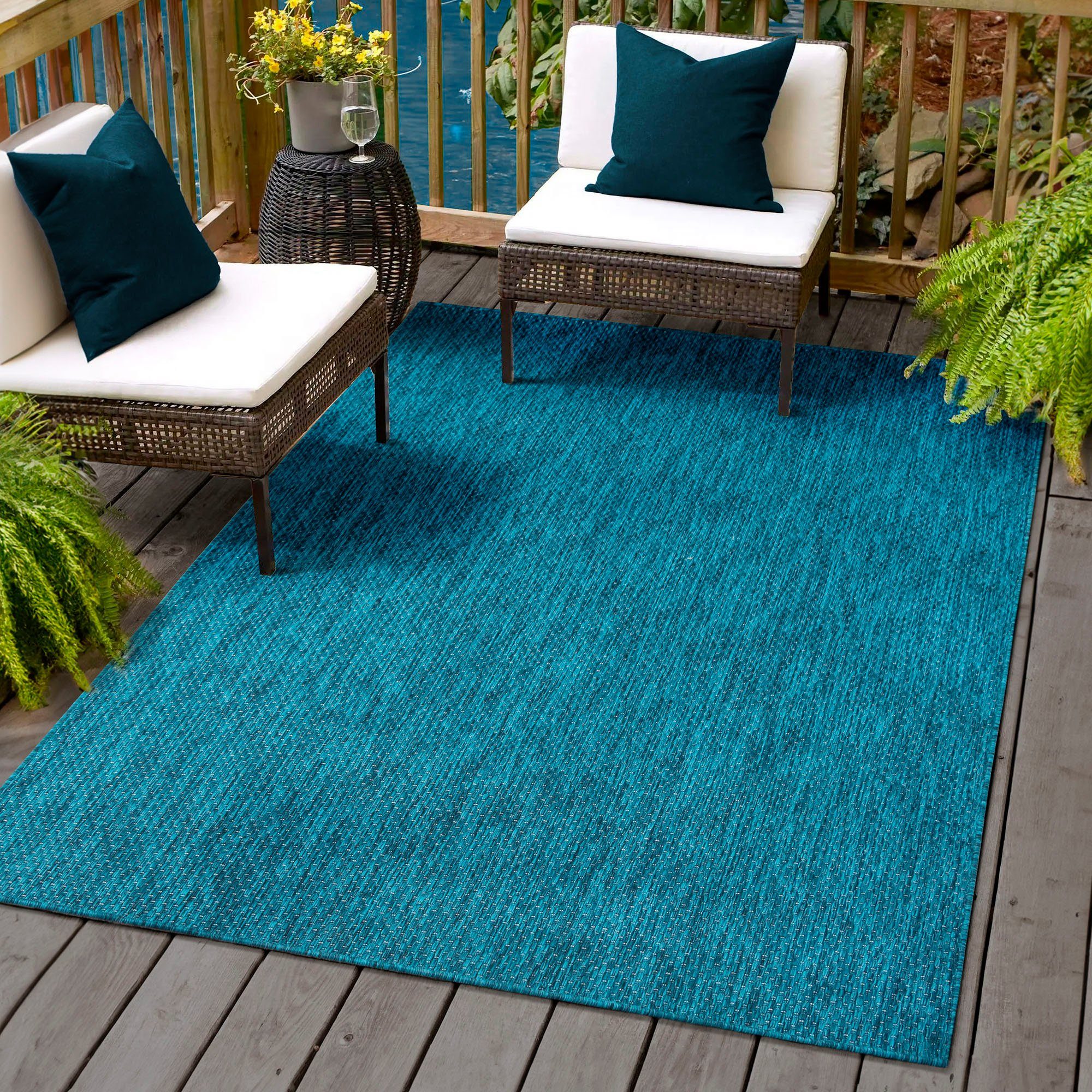 Sanat Outdoorteppich Melissa 8000, auch in Rund erhältlich, rechteckig, Höhe: 10 mm, Kurzflor, In -und Outdoor geeignet, Außenbereich, Wohnzimmer