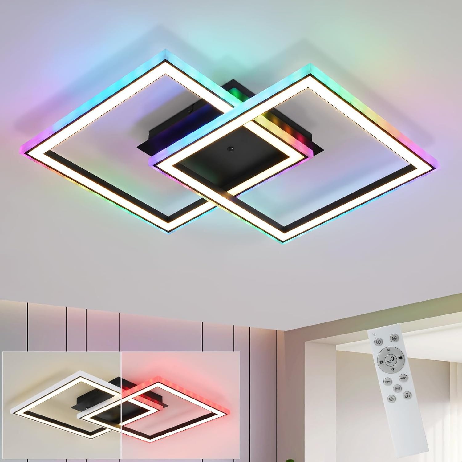 Nettlife LED Deckenleuchte Schlafzimmer RGB Dimmbar günstig online kaufen