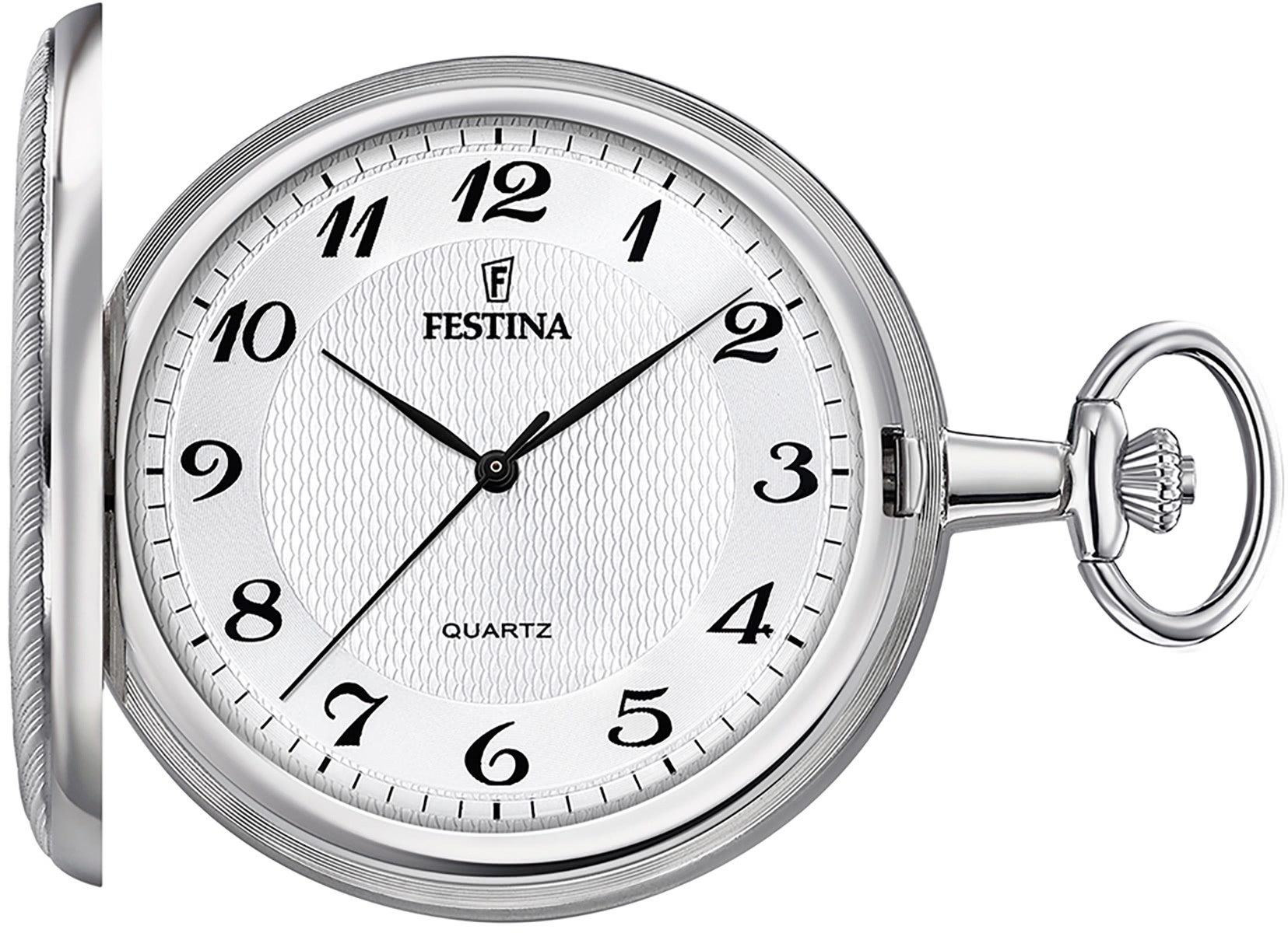Festina Taschenuhr Festina Taschenuhr mit TU Kette F2024/1, (Analoguhr, Analoguhr), Herren Taschenuhr rund, groß (ca. 48mm), Edelstahlgehäuse, Elegant