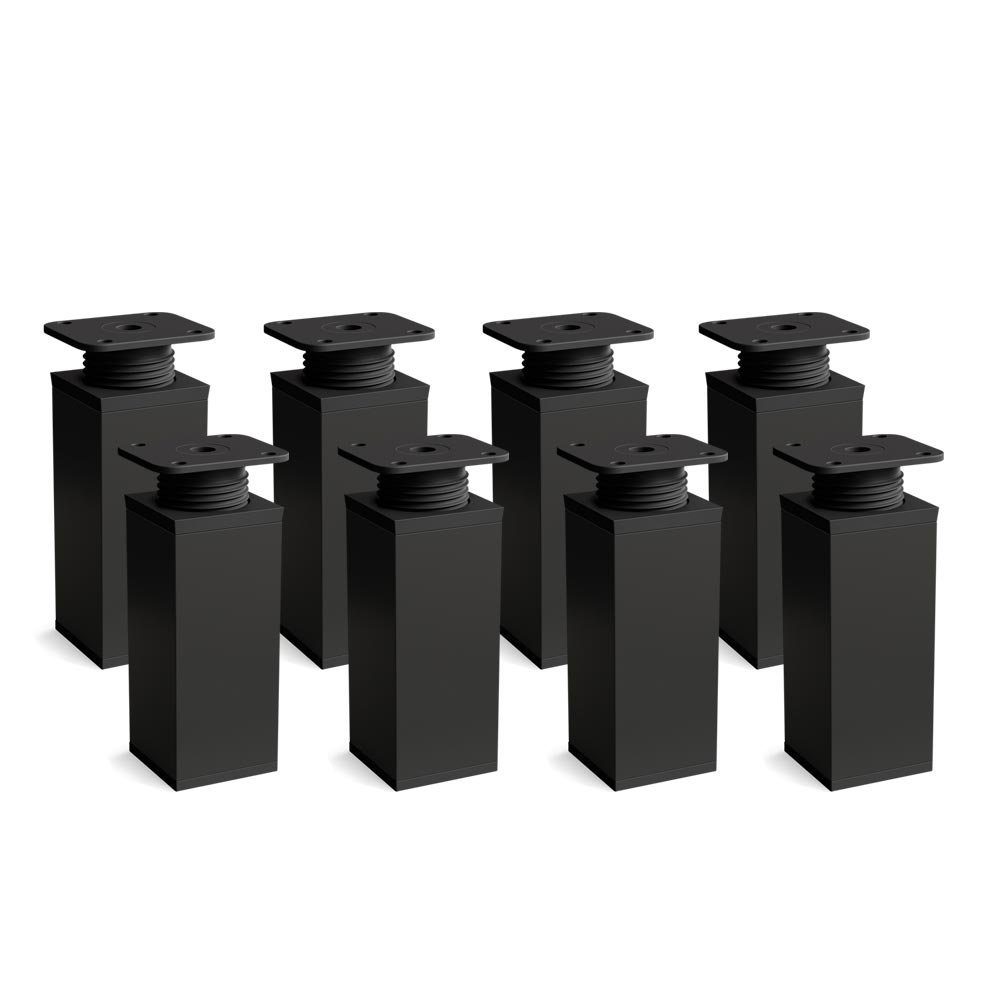 sossai® Möbelfuß Design-Möbelfüße, 4er & 8er Set, höhenverstellbar MFV1, Farbe: Schwar, (8-St), Farbe: Schwarzmatt