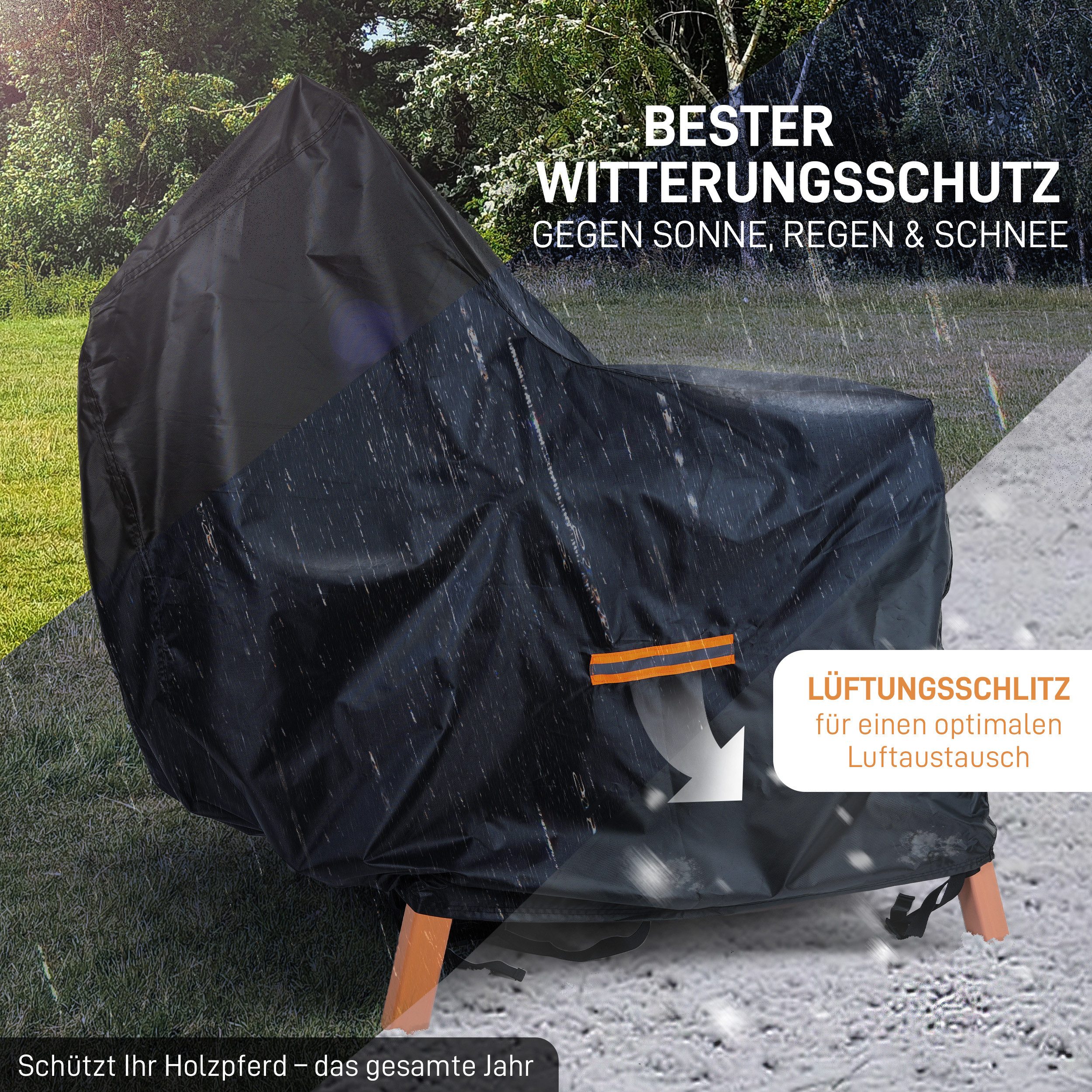 Pink Papaya Holzpferd Abdeckung für Holzpferde, wasserabweisende Outdoor Schutzhülle, wasserabweisend und strapazierfähig