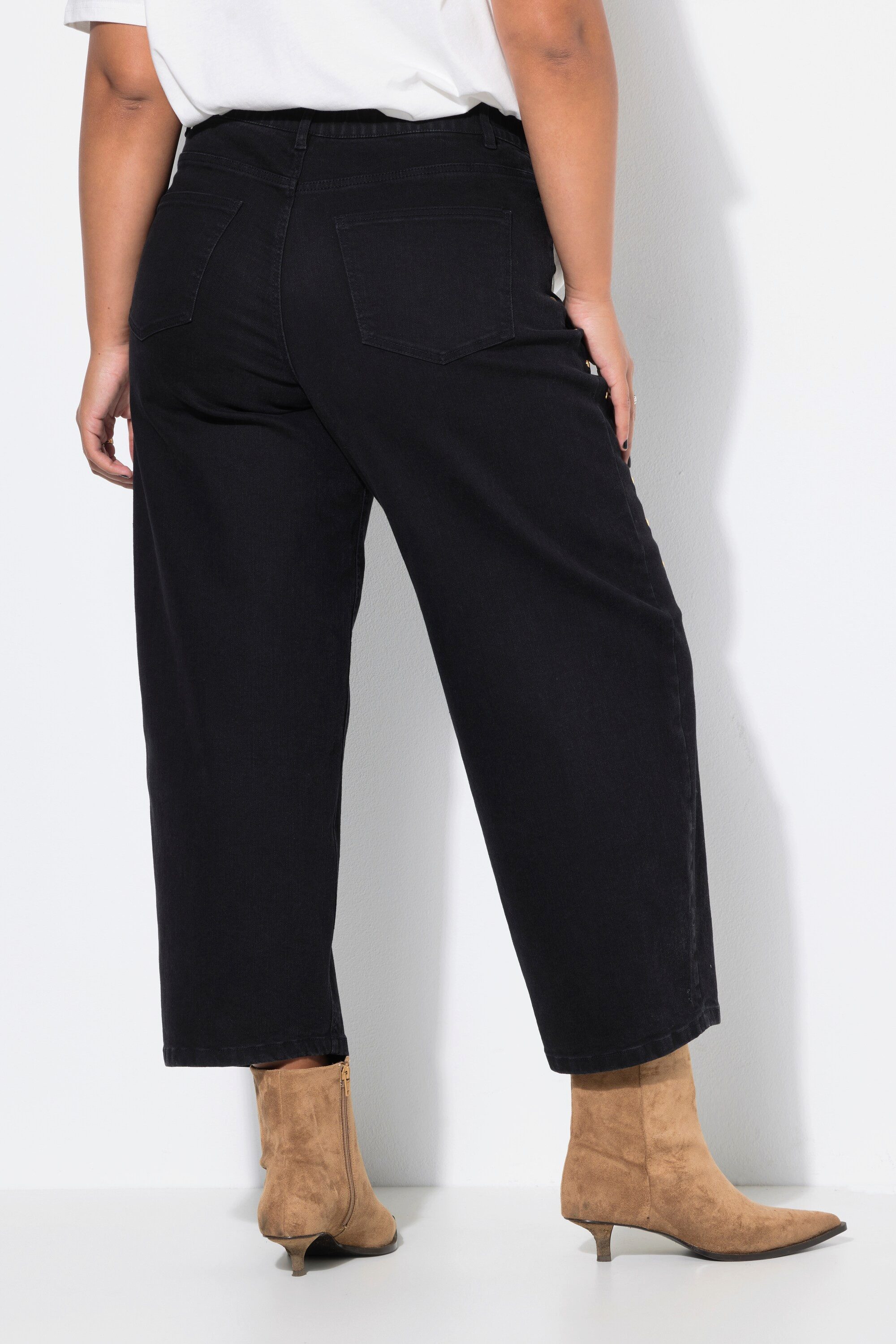Studio Untold Regular-fit-Jeans Barrel-Jeans Ballon-Legs High Waist Schmucknieten