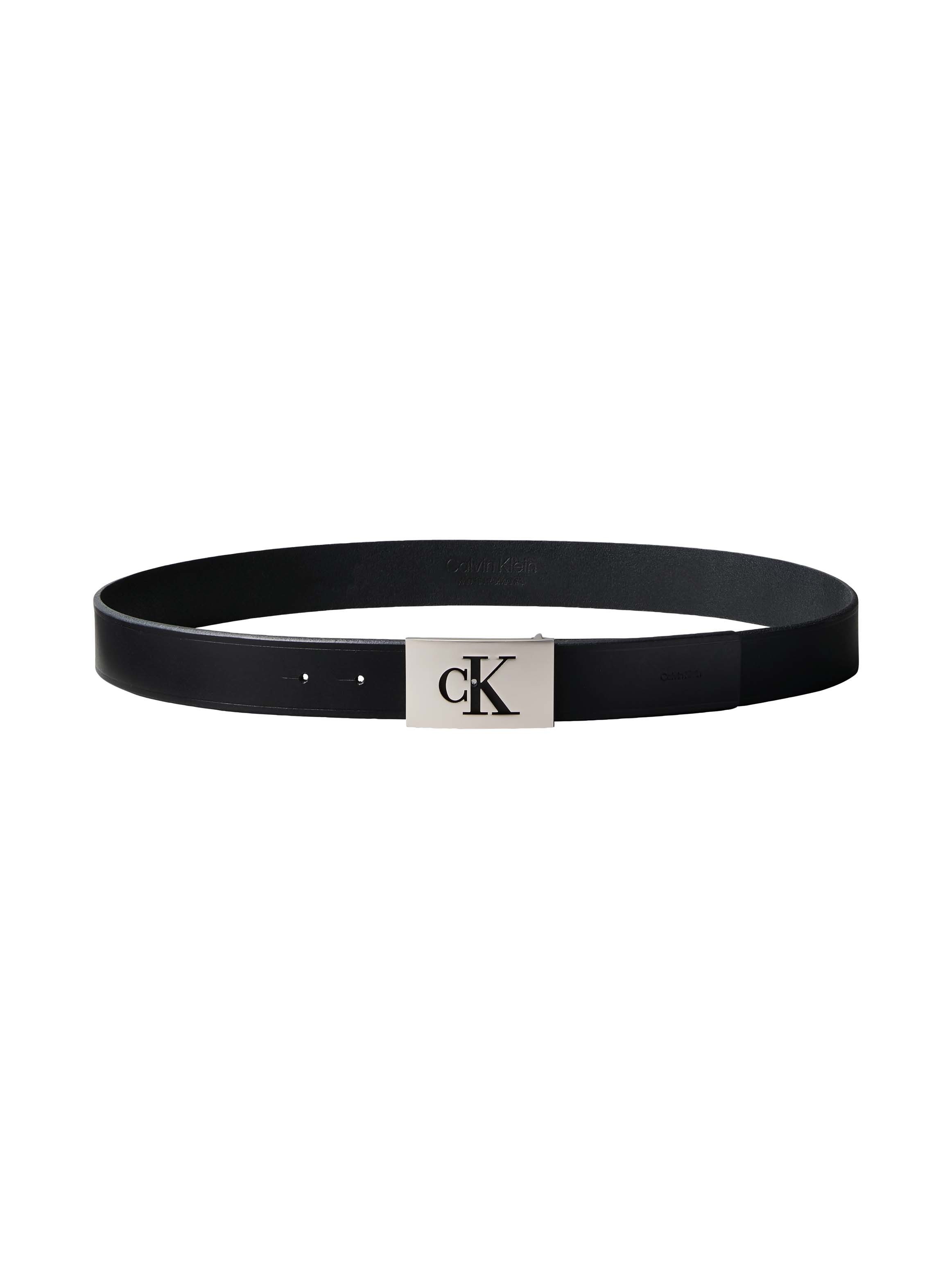 Calvin Klein Ledergürtel SSNL MONO PLAQUE 35MM FIXED Größenverstellbar mit Metallschließe