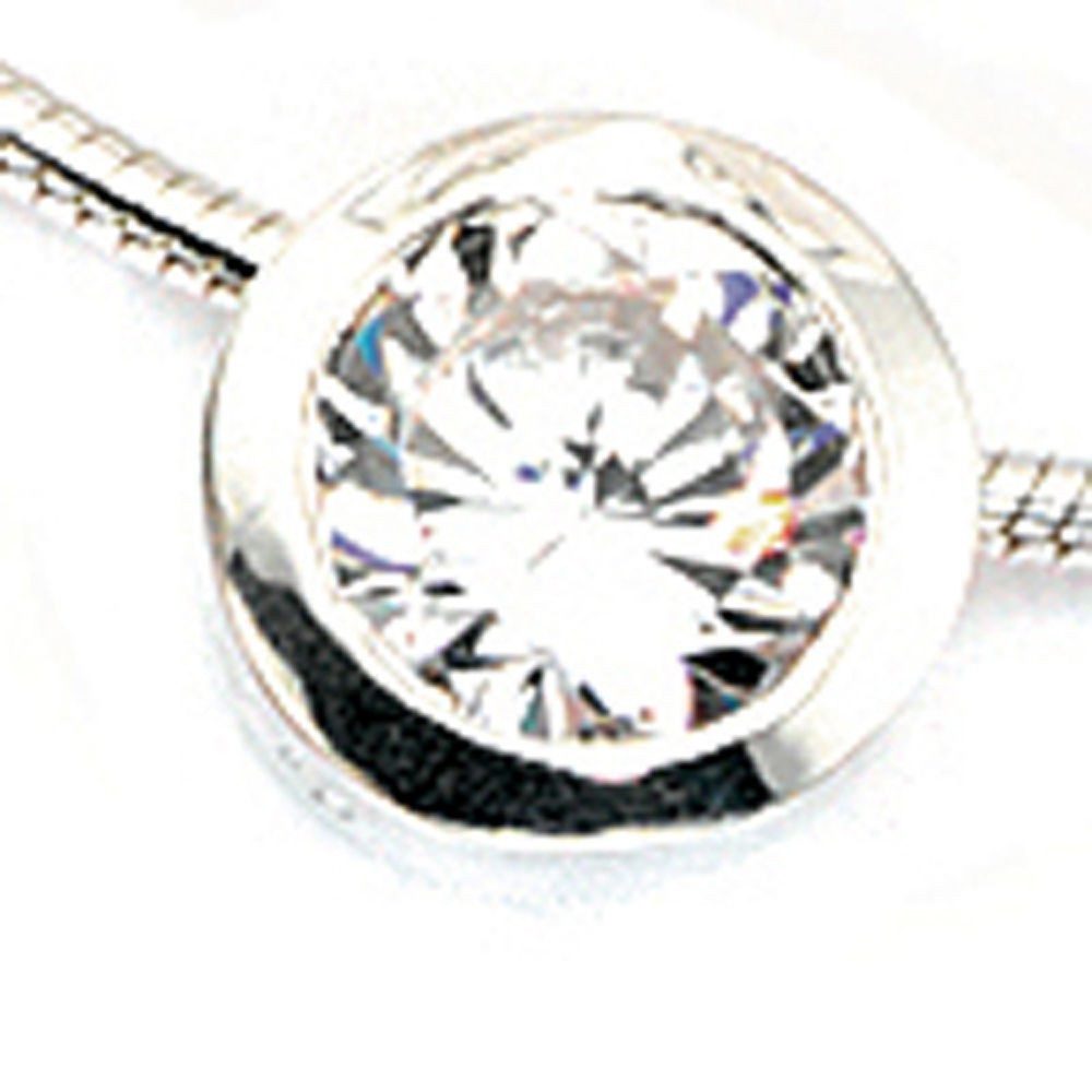 Schmuck Krone Kettenanhänger Solitär Anhänger mit Zirkonia weiß rund, 925 S günstig online kaufen