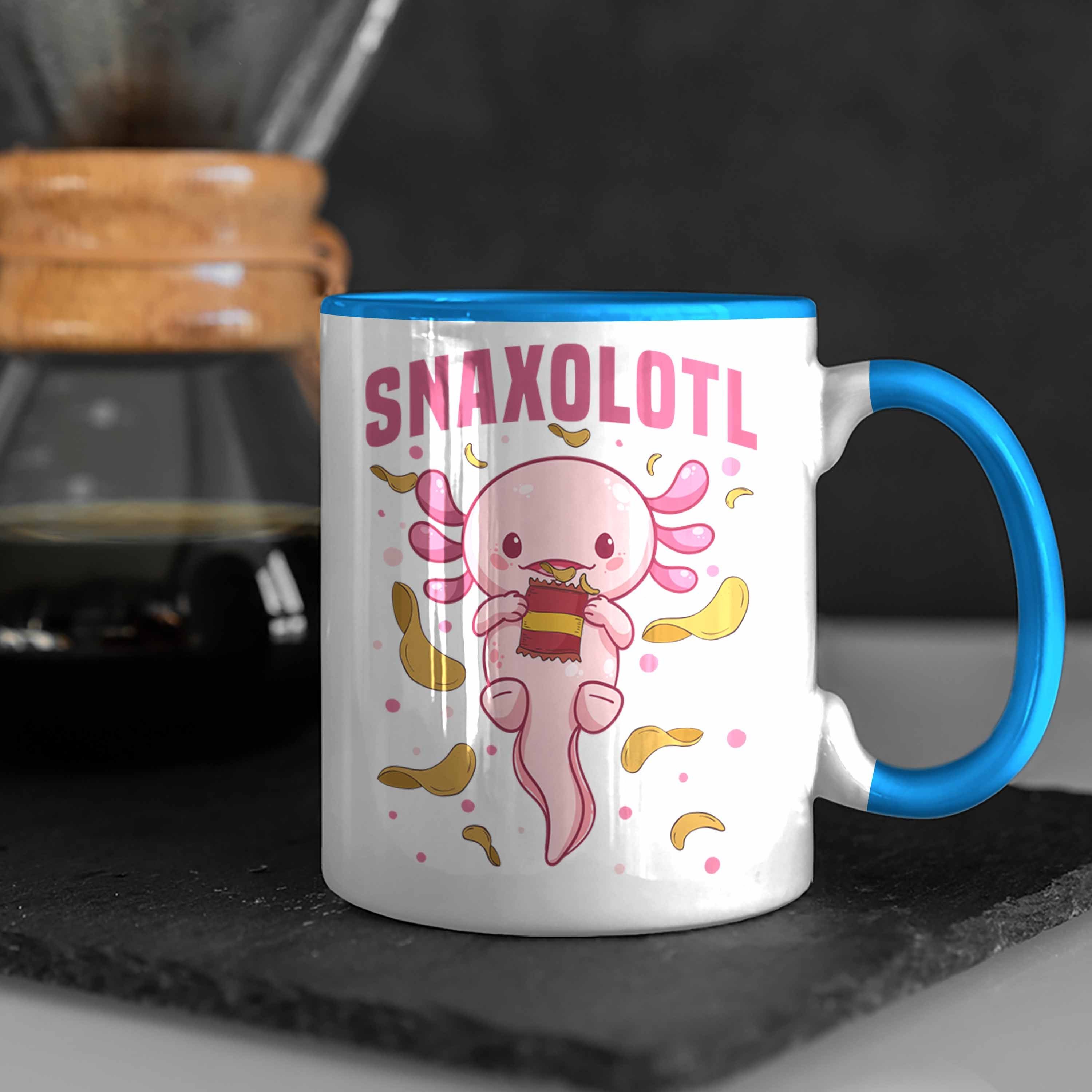 Geschenk Tasse Tasse - Schwanzlurch-Liebhaber für Snaxolotl Axolotl Trendation Trendation Blau