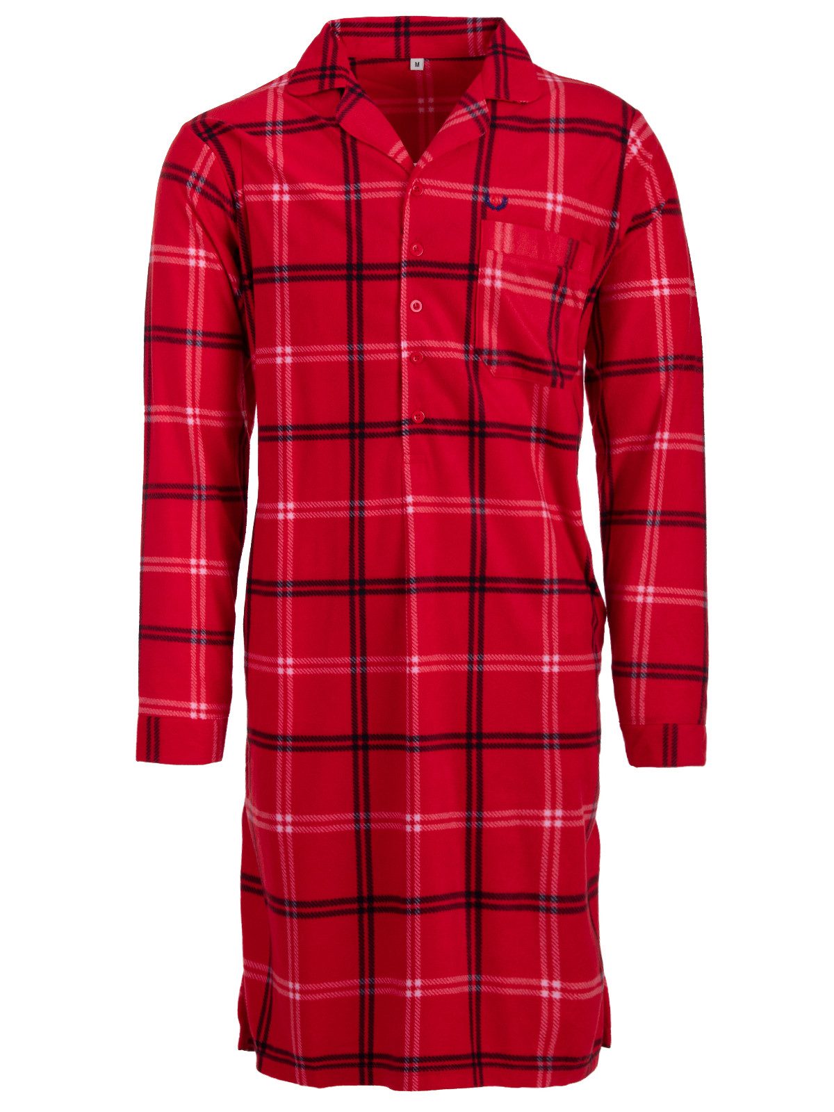 Henry Terre Nachthemd Velour Nachthemd langarm - Karo günstig online kaufen