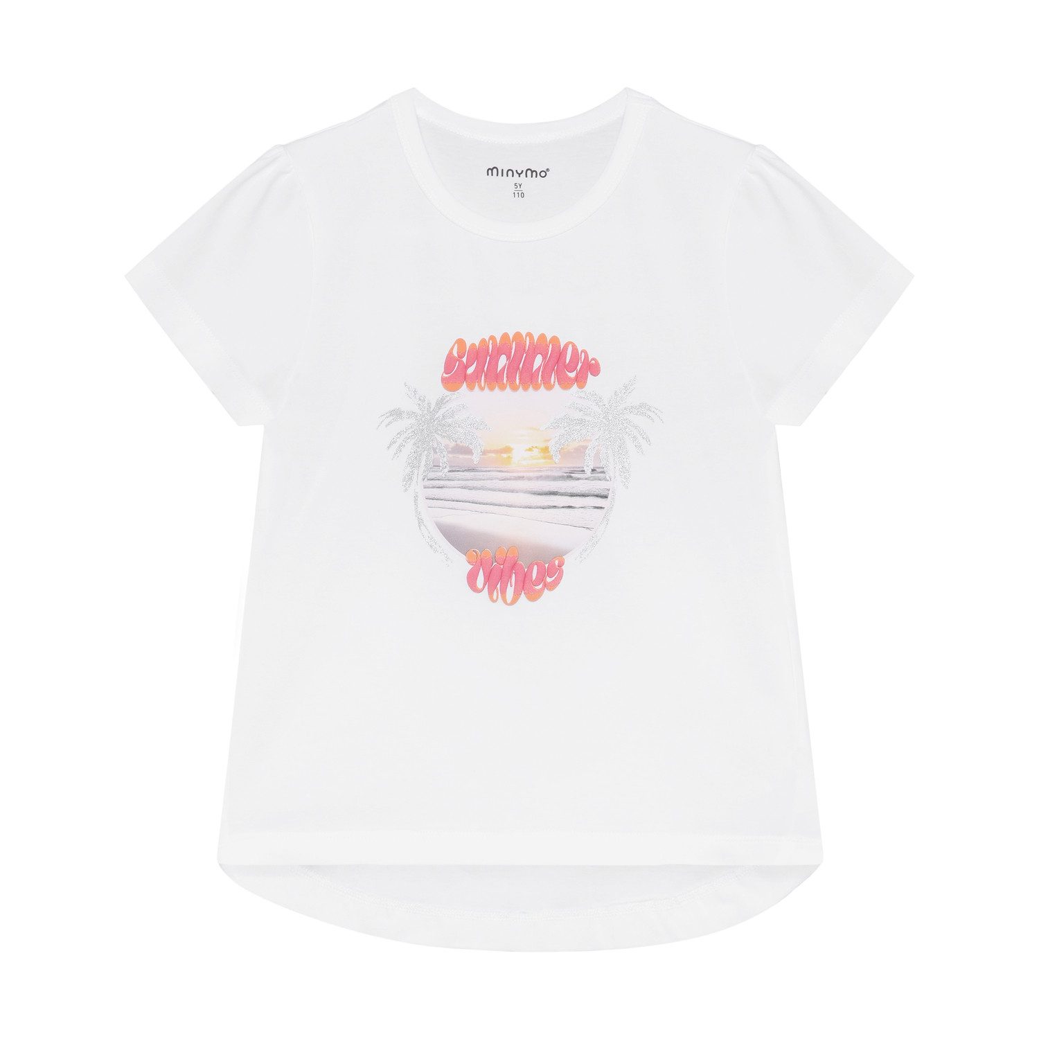 Minymo T-Shirt Mädchen T-Shirt Baumwollmix mit Print Motiv kurzarm