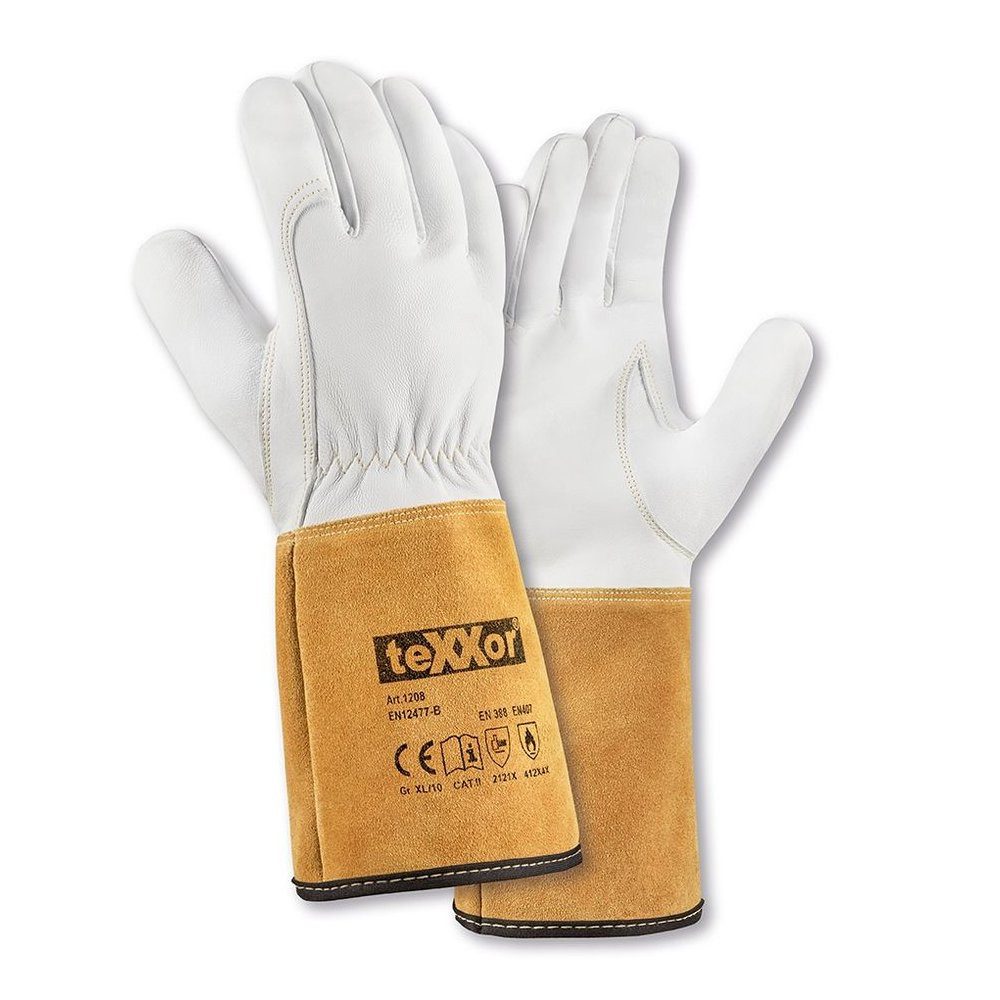 teXXor Arbeitshandschuh-Set Schweißerhandschuhe