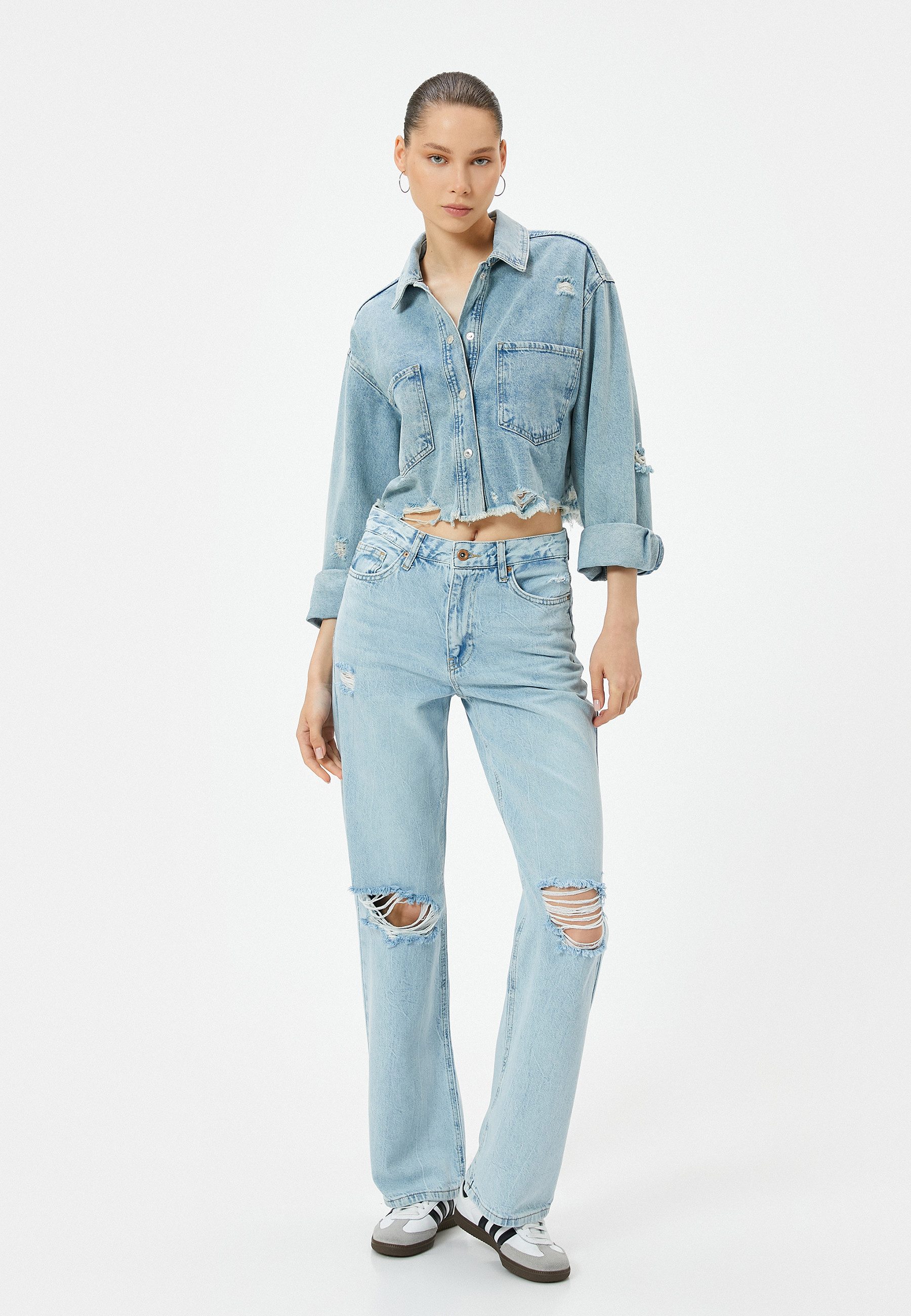 Koton 3/4-Jeans Denim Straight Straight-Jeans