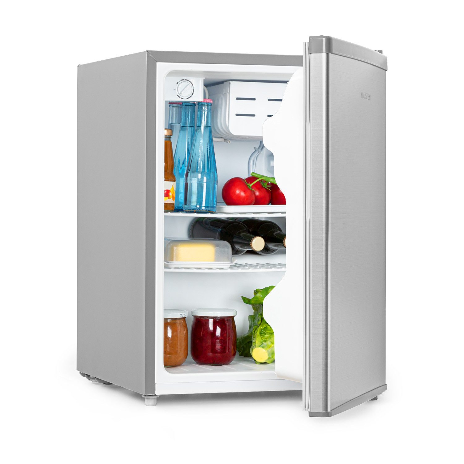 Klarstein Table Top Kühlschrank 10045778, 63 cm hoch, 44.5 cm breit, Bier Hausbar Getränkekühlschrank Hotel Mini Fridge