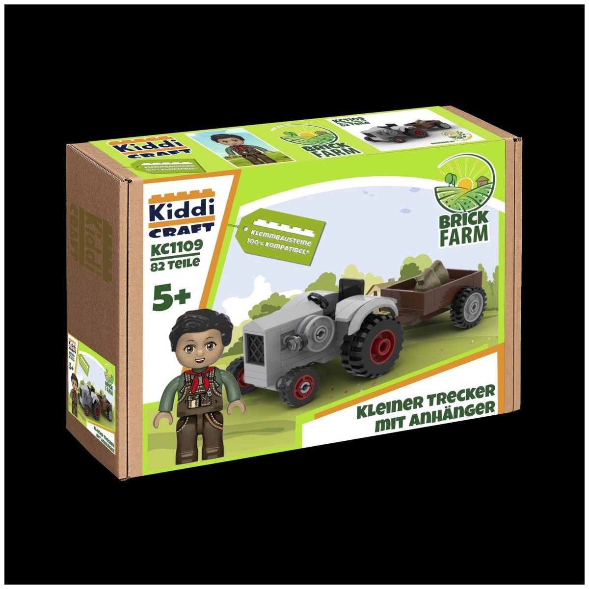 Wisam Kiddicraft KC1109 Kleiner Trecker mit Anhänger Spielbausteine