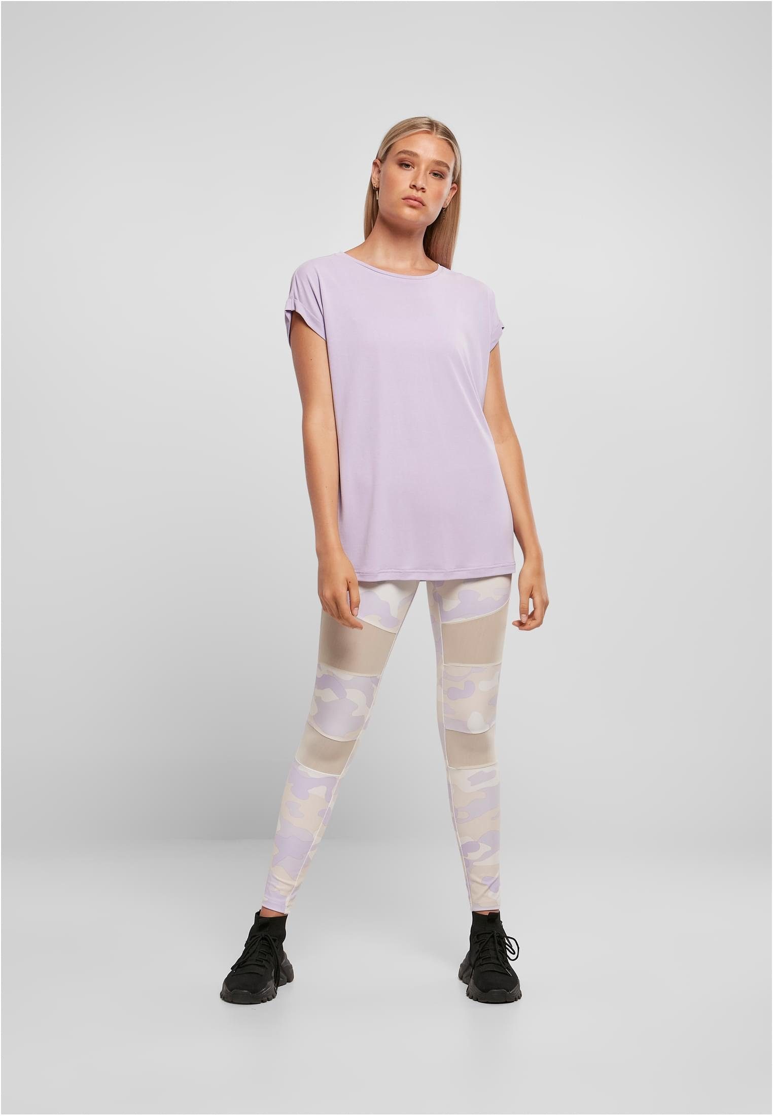 Ladies Damen Extended lilac Modal CLASSICS Shoulder URBAN Tee Kurzarmshirt (1-tlg)
