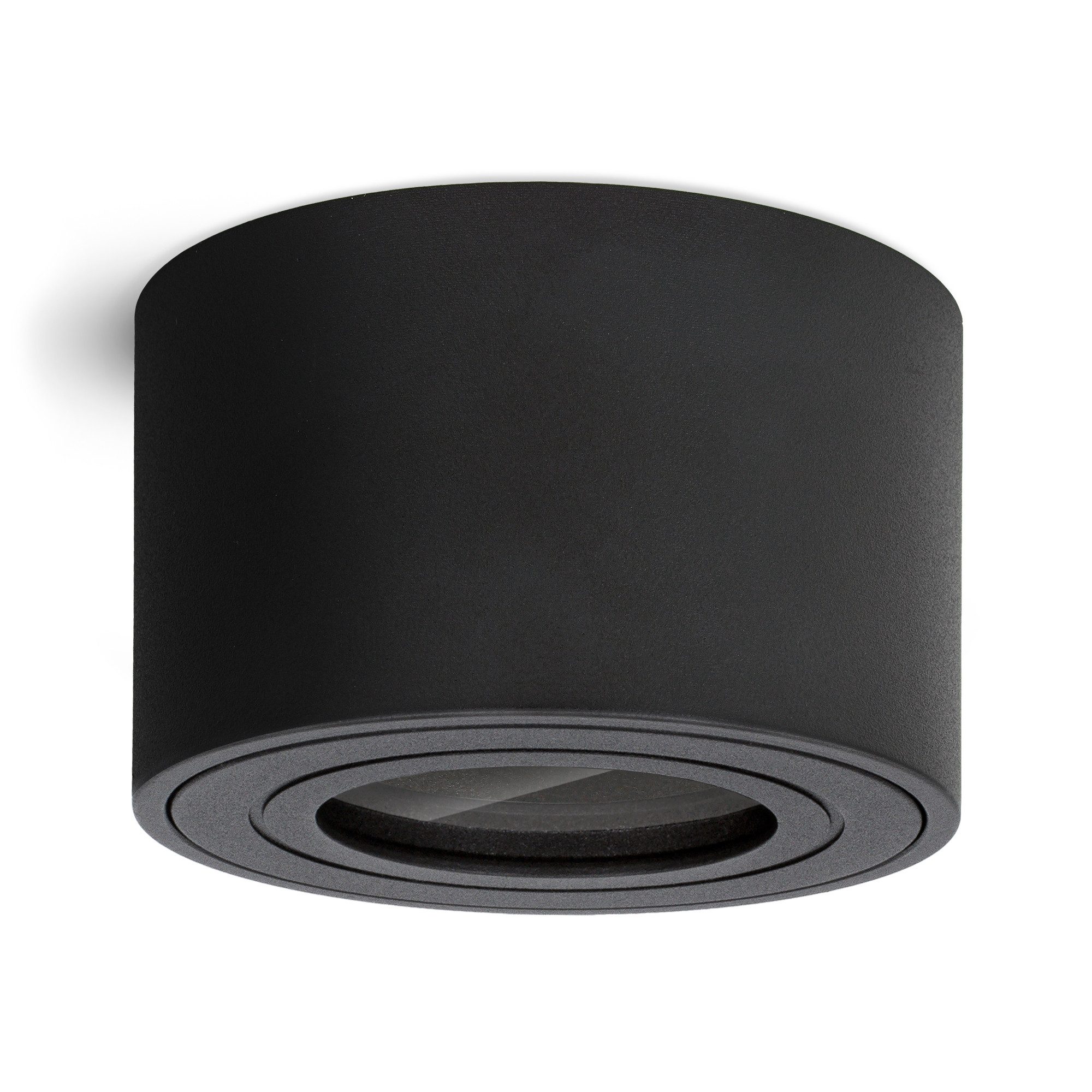 linovum LED Außen-Deckenleuchte Aufbauleuchte SMOL-W schwarz für LED Modul IP44 Deckenlampe Spot