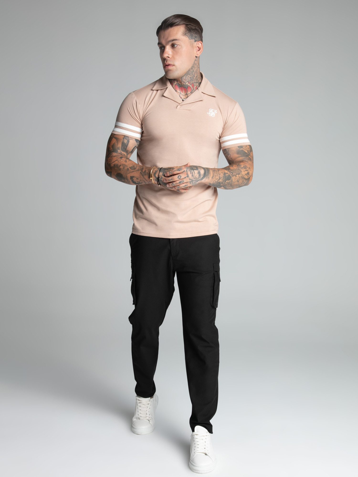 Siksilk Poloshirt SikSilk Herren Braunes Tournament Revere Polo günstig online kaufen