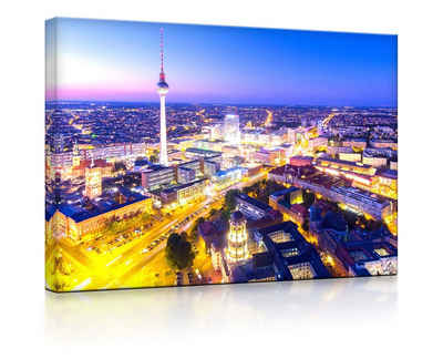 lightbox-multicolor LED-Bild Berlin City fully lighted / 60x40cm, Leuchtbild mit Fernbedienung