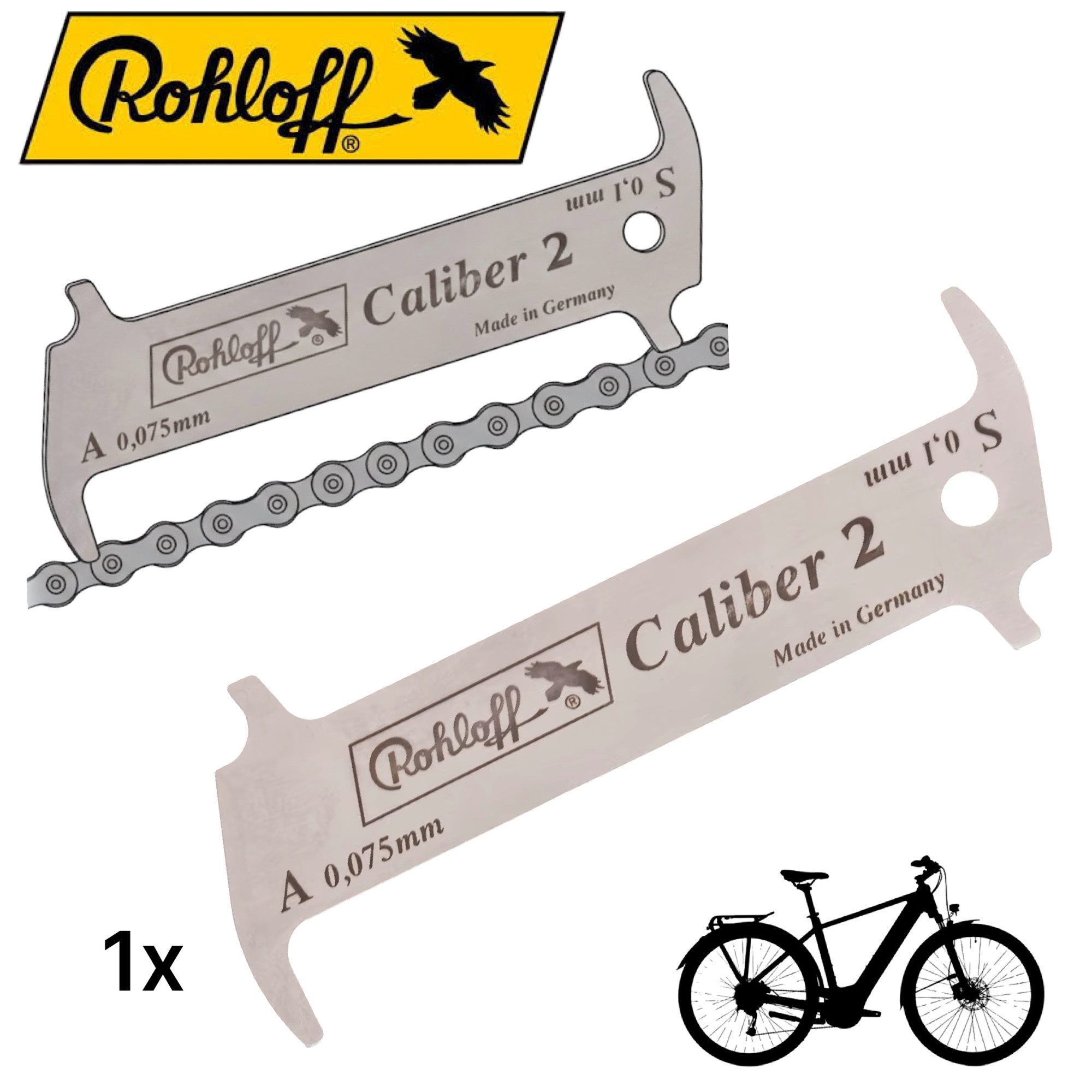 Rohloff Fahrrad-Montageständer Rohloff Fahrrad Kettenverschleißlehre Caliber 2 Ketten-Prüflehre