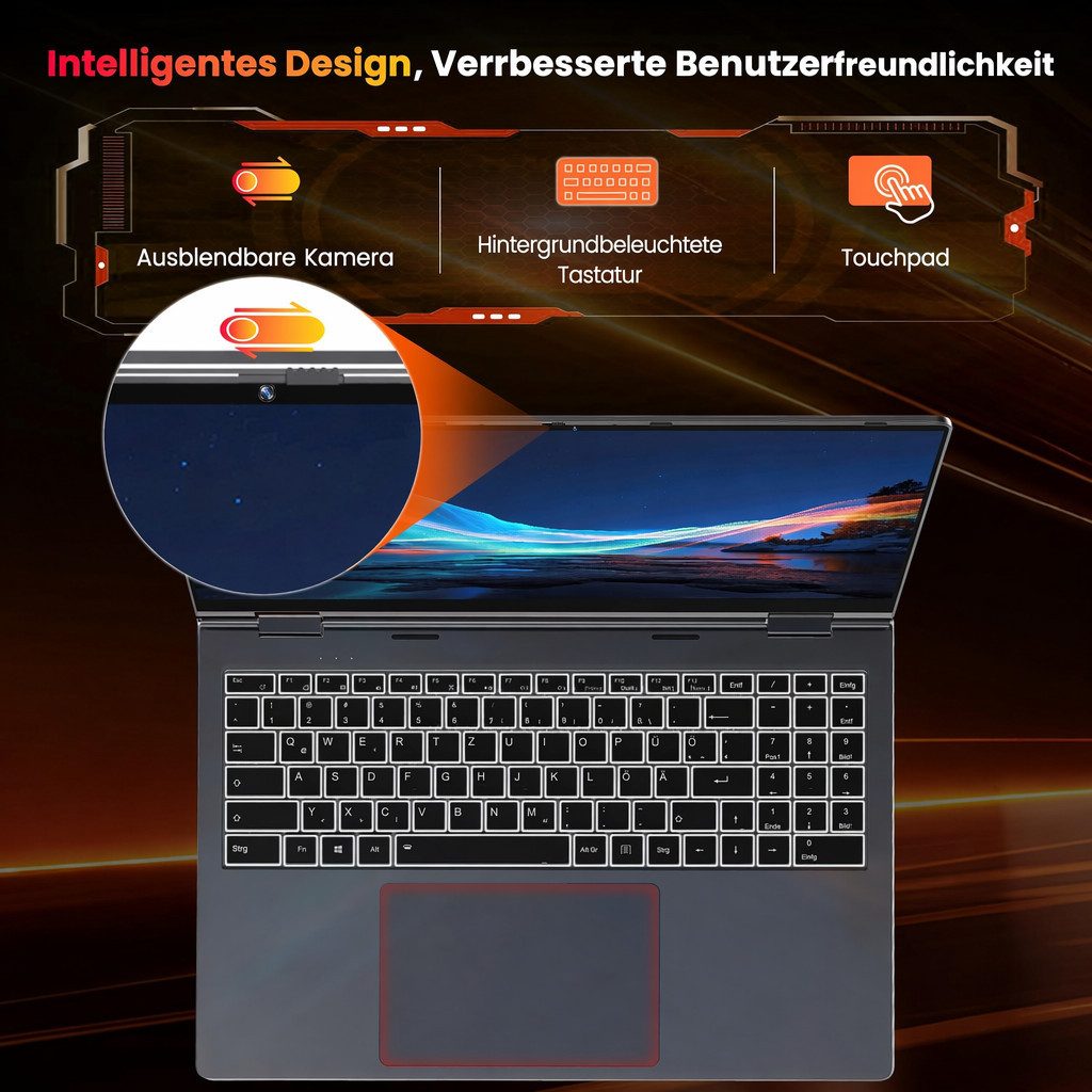 Jumper 2-in-1 Laptop 16 Zoll Touch-Screen AMD Ryzen 16GB RAM 640GB SSD Tablet Notebook (3300u, Intel UHD Graphics, 16 GB, 512 GB SSD, 4-core CPU)