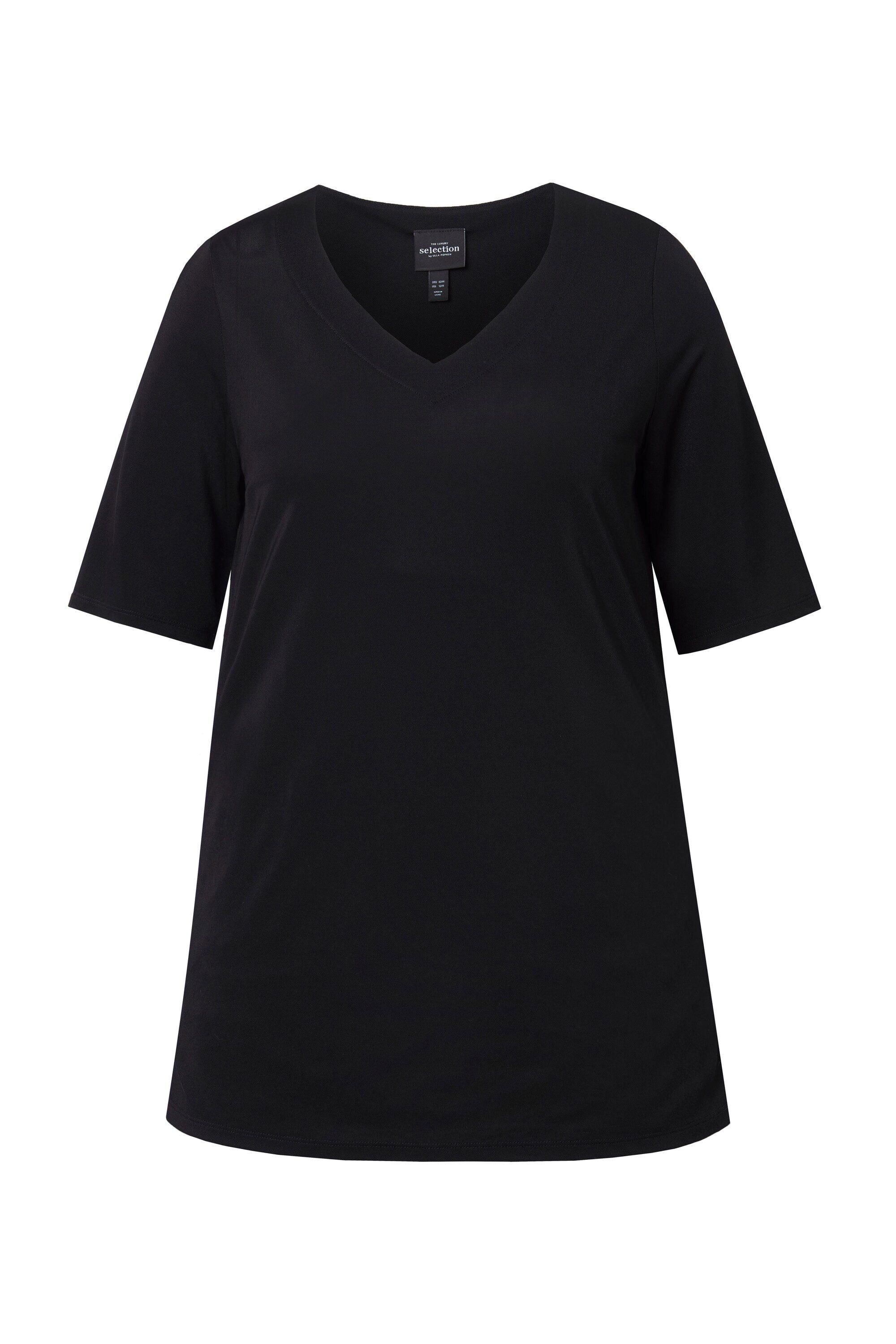 T-Shirt Slinky-Shirt A-Linie Herzausschnitt Halbarm