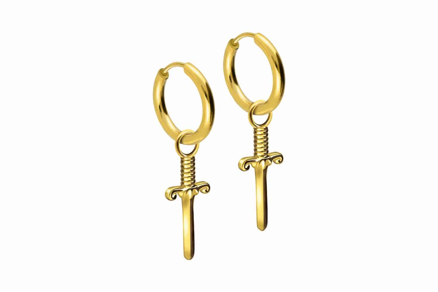 FILANGO Paar Creolen Chirurgenstahl Ohrclicker Creolen SCHWERT (Creolen, 1-tlg)