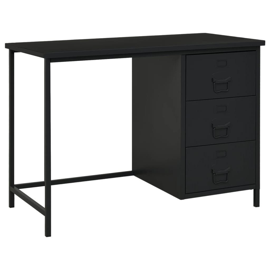 vidaXL Schreibtisch Schreibtisch Industrie-Stil mit Schubladen Schwarz 105x52x75 cm Schwarz | Schwarz