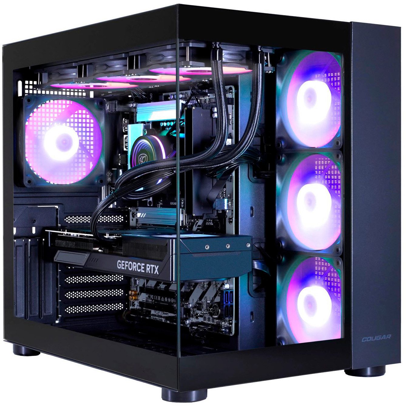 Cougar MegaDeal FV150 BK 2845 AMD Ryzen 5 9600X 32GB DDR5 1TB SSD RTX 5060Ti Gaming-PC-Komplettsystem (34", AMD Ryzen 5 9600X, RTX 5060 Ti, 32 GB RAM, 1000 GB SSD, Windows 11, DDR5 RAM + MSI MAG 342CQR E2 Curved Monitor 86cm (34)
