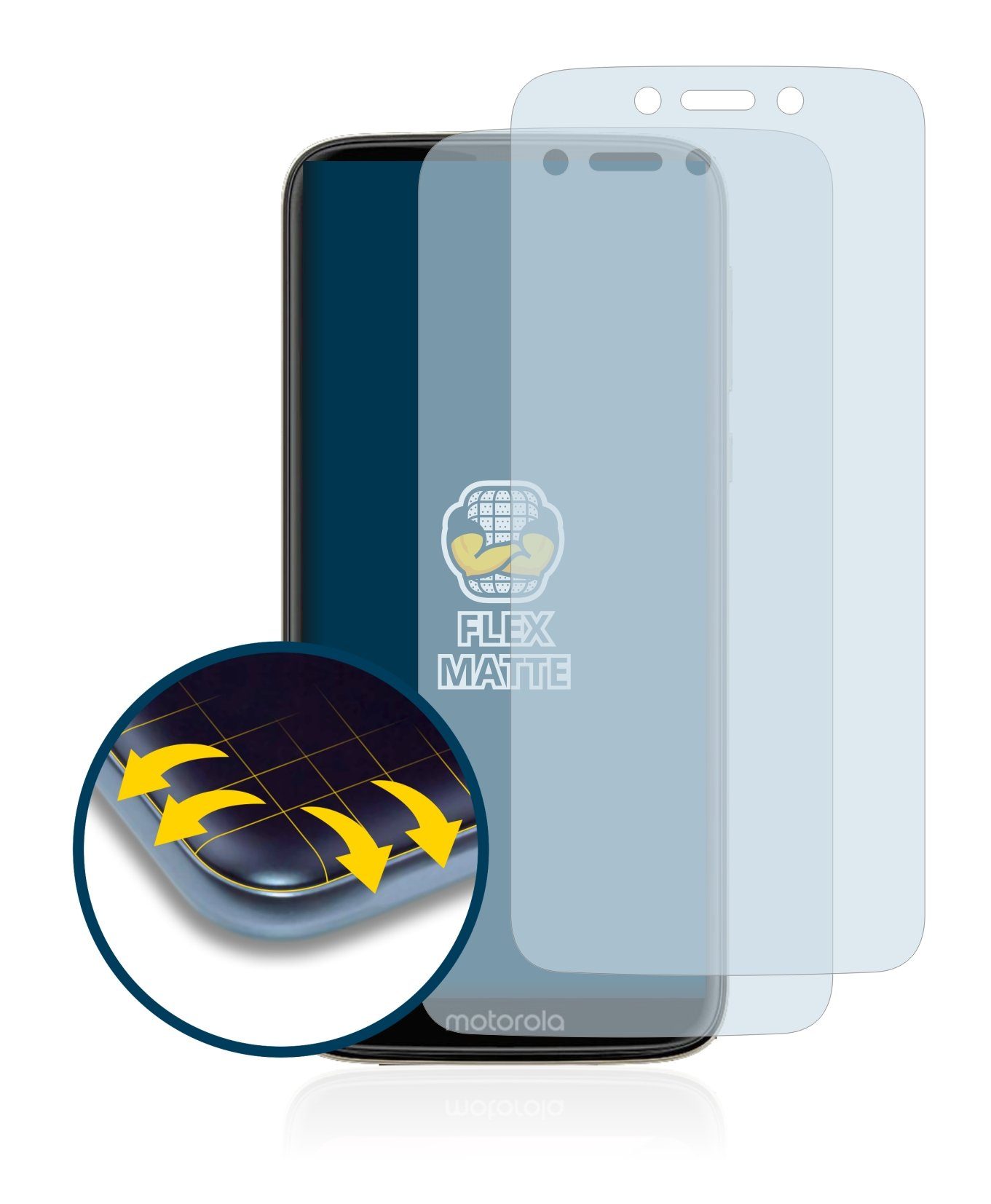 BROTECT Full-Cover Schutzfolie für Motorola Moto G7 Play,  Displayschutzfolie, 2 Stück, 3D Curved matt entspiegelt Full-Screen  Anti-Reflex