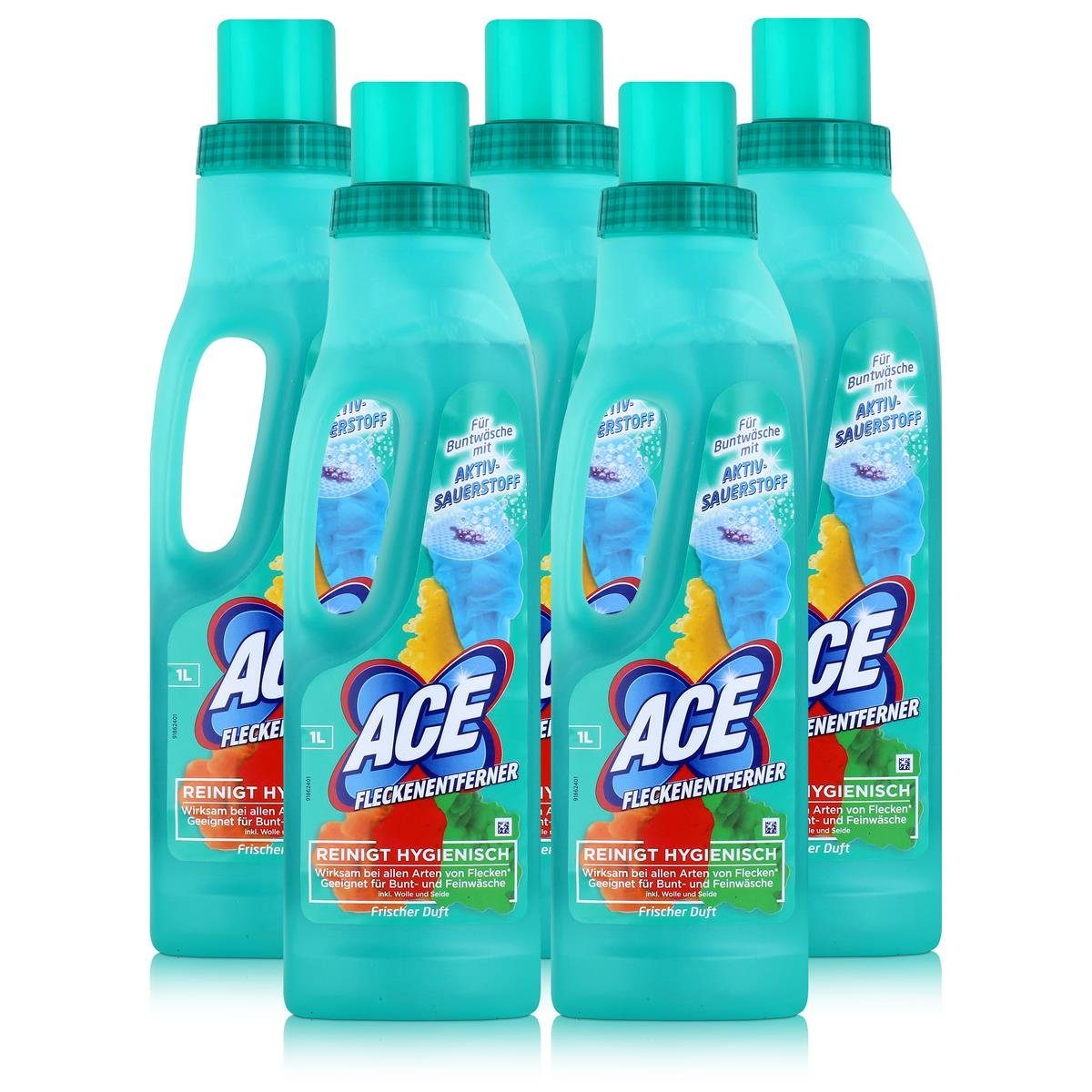 ACE ACE Fleckenentferner Frische Duft 1L - Reinigt Hygienisch (5er Pack) Fleckentferner
