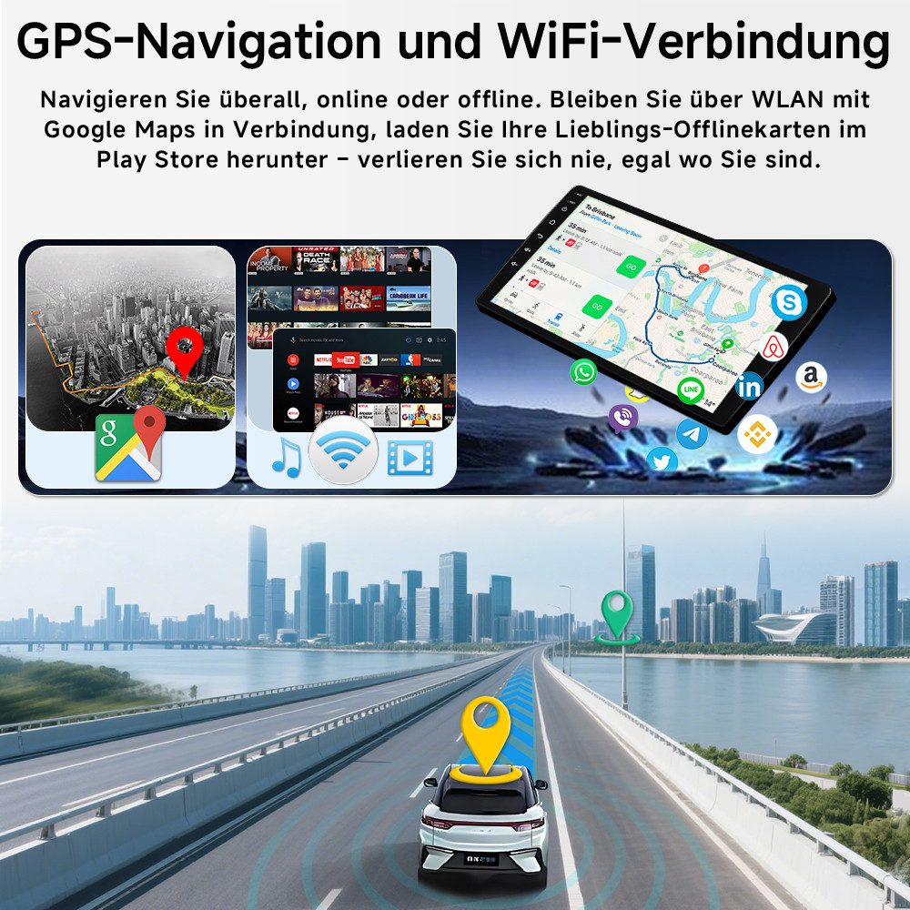 A-Sure 8-Core Android 15 Navi Für VW Golf Plus 2004-2013 Tiguan 5N 2007-2013 Autoradio (Digitalradio (DAB), FM, AM, RDS, 1280*800 IPS Screen/8-Core CPU) – Bild 5 von 5