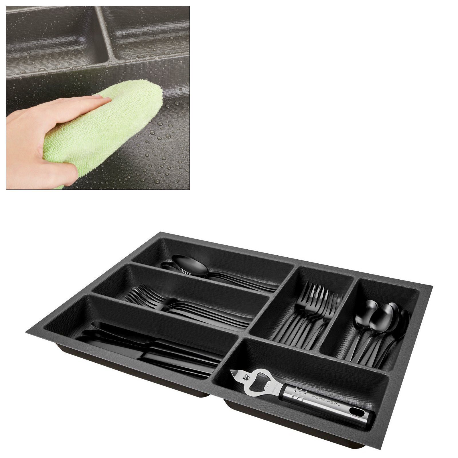 SO-TECH® Besteckeinsatz Orga-Box 3 silbergrau Leinwandstil günstig online kaufen
