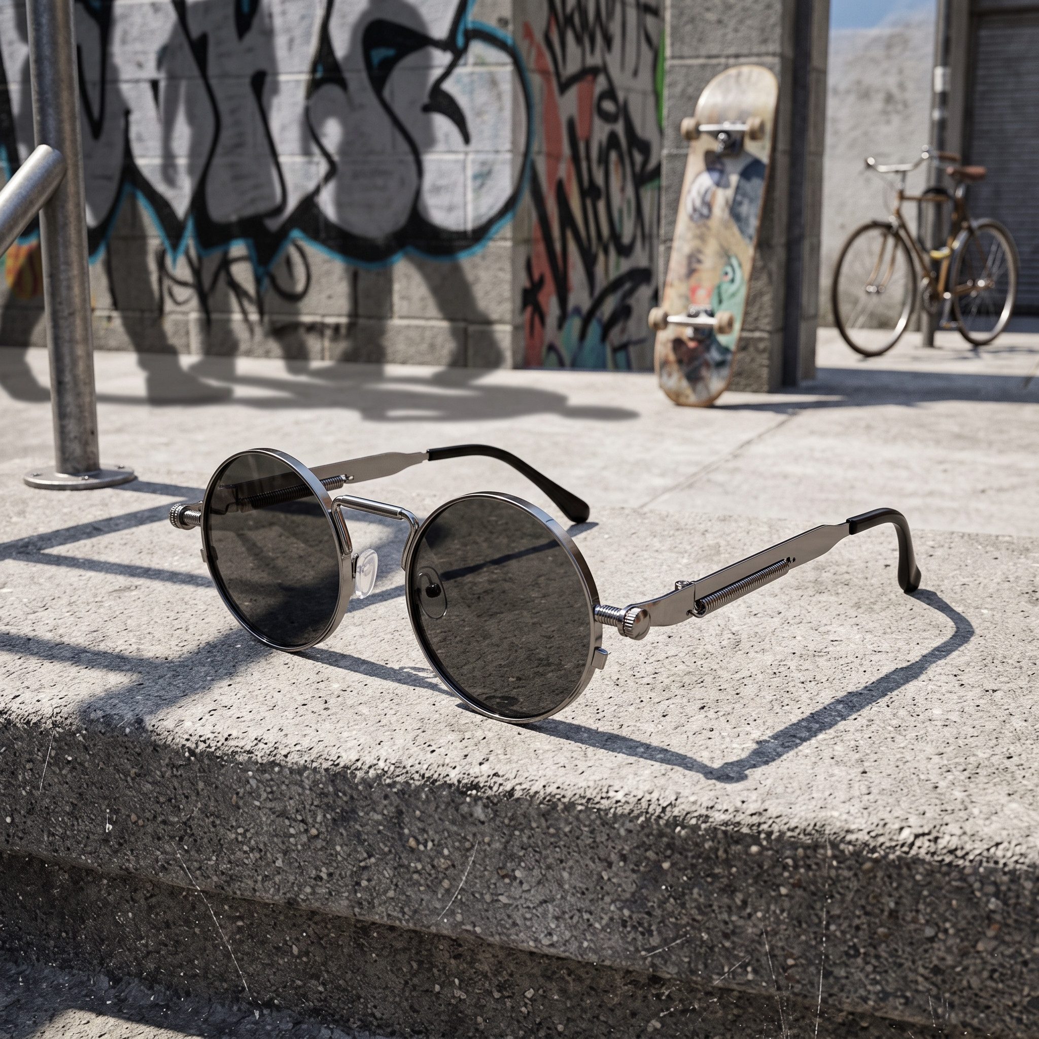 salazar.plus Sonnenbrille Rund Cyberpunk Unisex 4 Farben Damen Herren Brille Retro Runde Cyberpunk Sonnenbrille UV400 Cat.3 – leicht, unisex, 4 Farben – Bild 5 von 5
