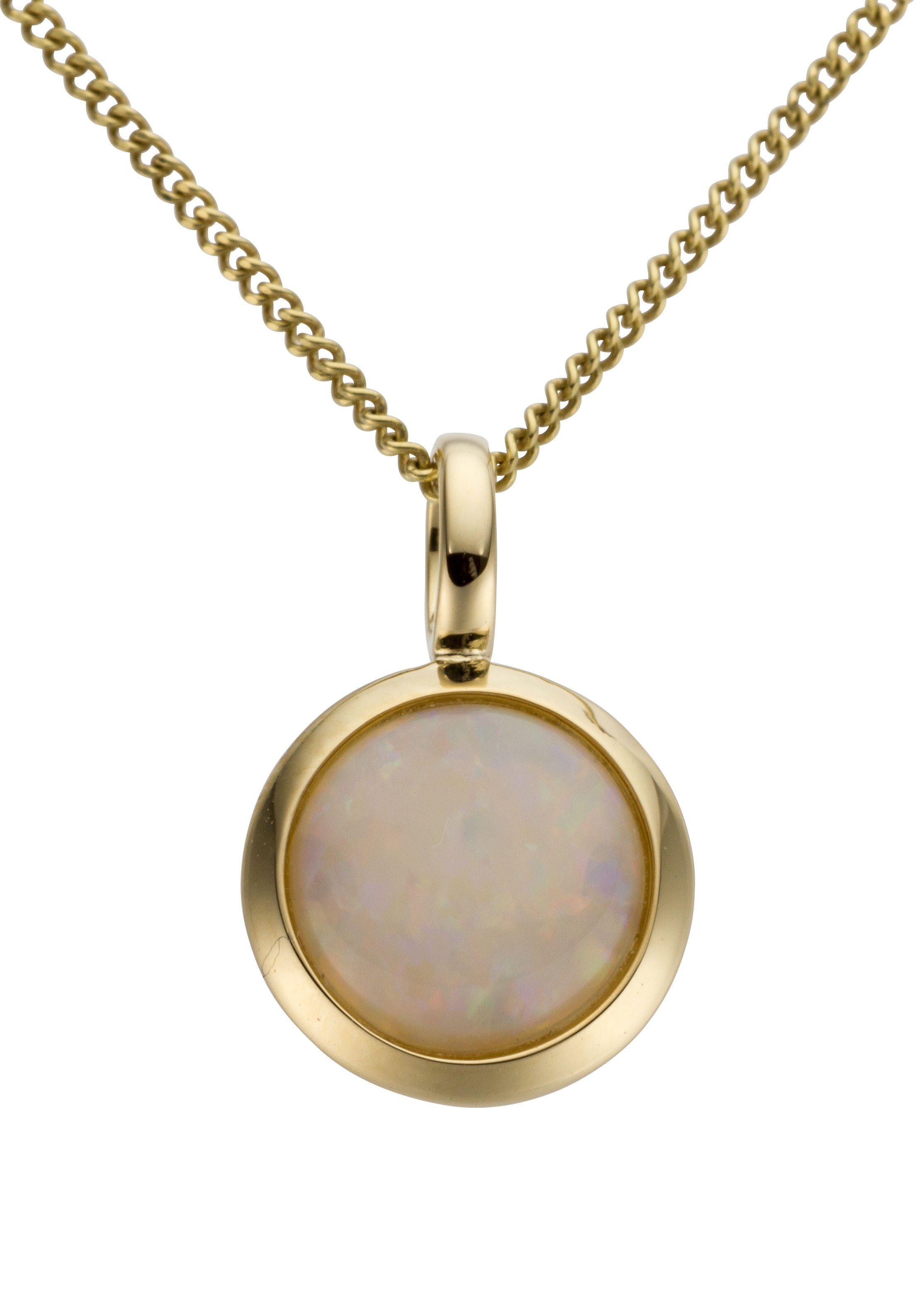 Firetti Kettenanhänger Schmuck Geschenk Gold 333 Halsschmuck Anhänger für Halskette Opal, mit Opal