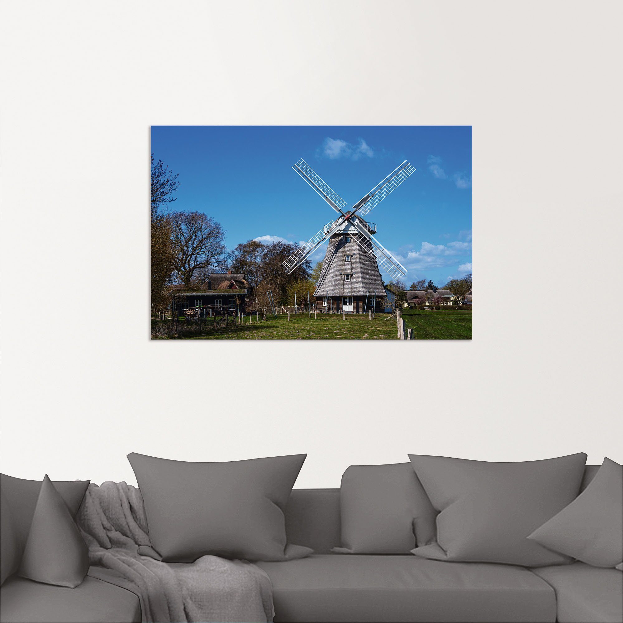 oder Ahrenshoop, in Poster Windmühle Alubild, (1 Historische versch. Wandbild Gebäude Leinwandbild, in Artland als Größen St), Wandaufkleber