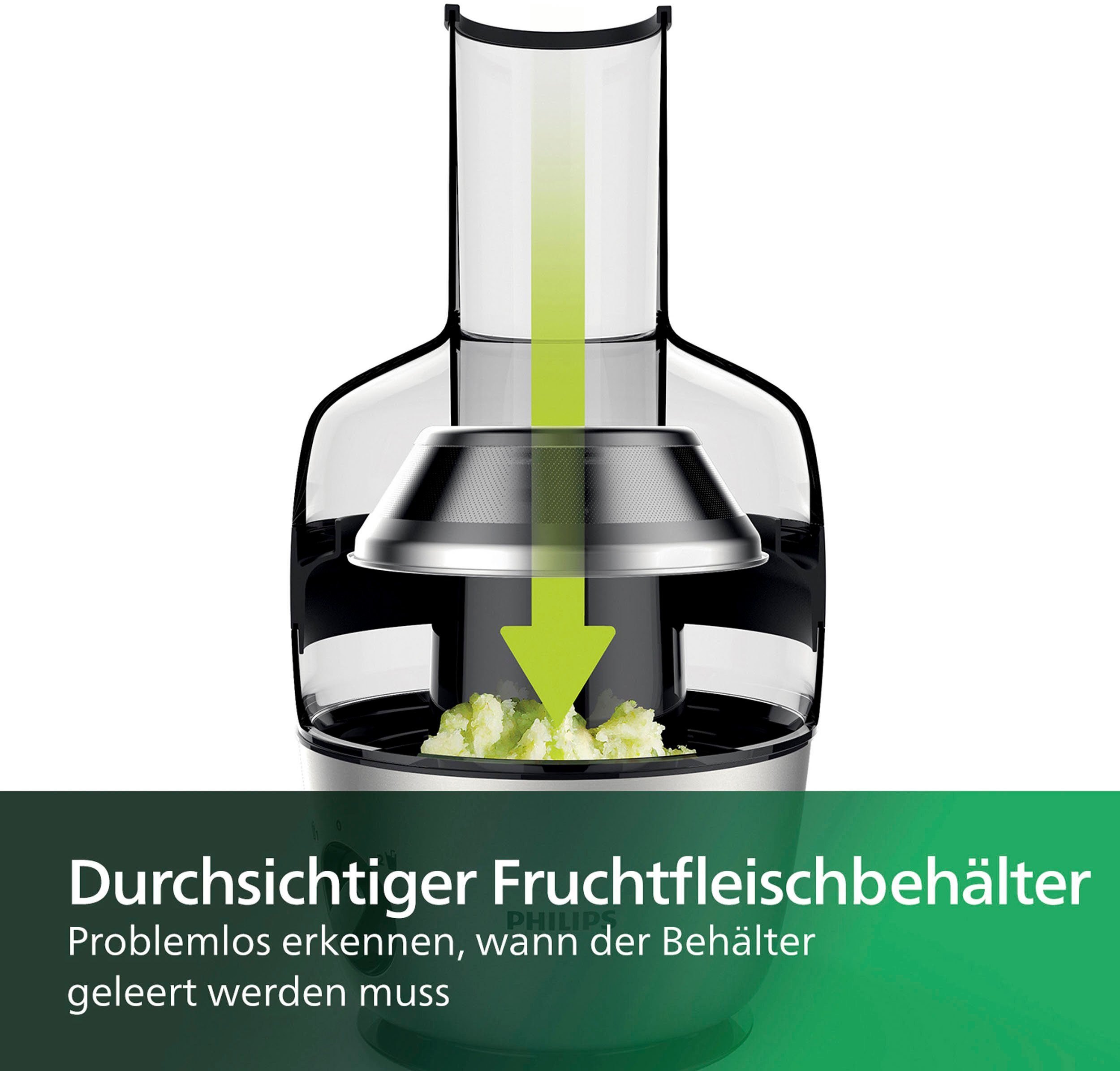 Philips Entsafter HR1921/20 Sieb, mit Avance, und 1100 GeoTech Vorspülfunktion QuickClean W