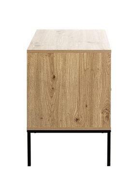 freiraum Konsole 54413, in eiche, schwarz, MDF, Metall - 55x60x42cm (BxHxT)