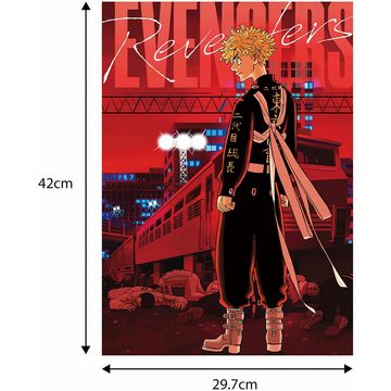 GalaxyCat Poster Cooles Tokyo Revengers Wandbild, Takemichi Hanagaki auf Hartschaumpla, Takemichi "Takemitchy" Hanagaki, Tokyo Revengers auf Hartschaumplatte