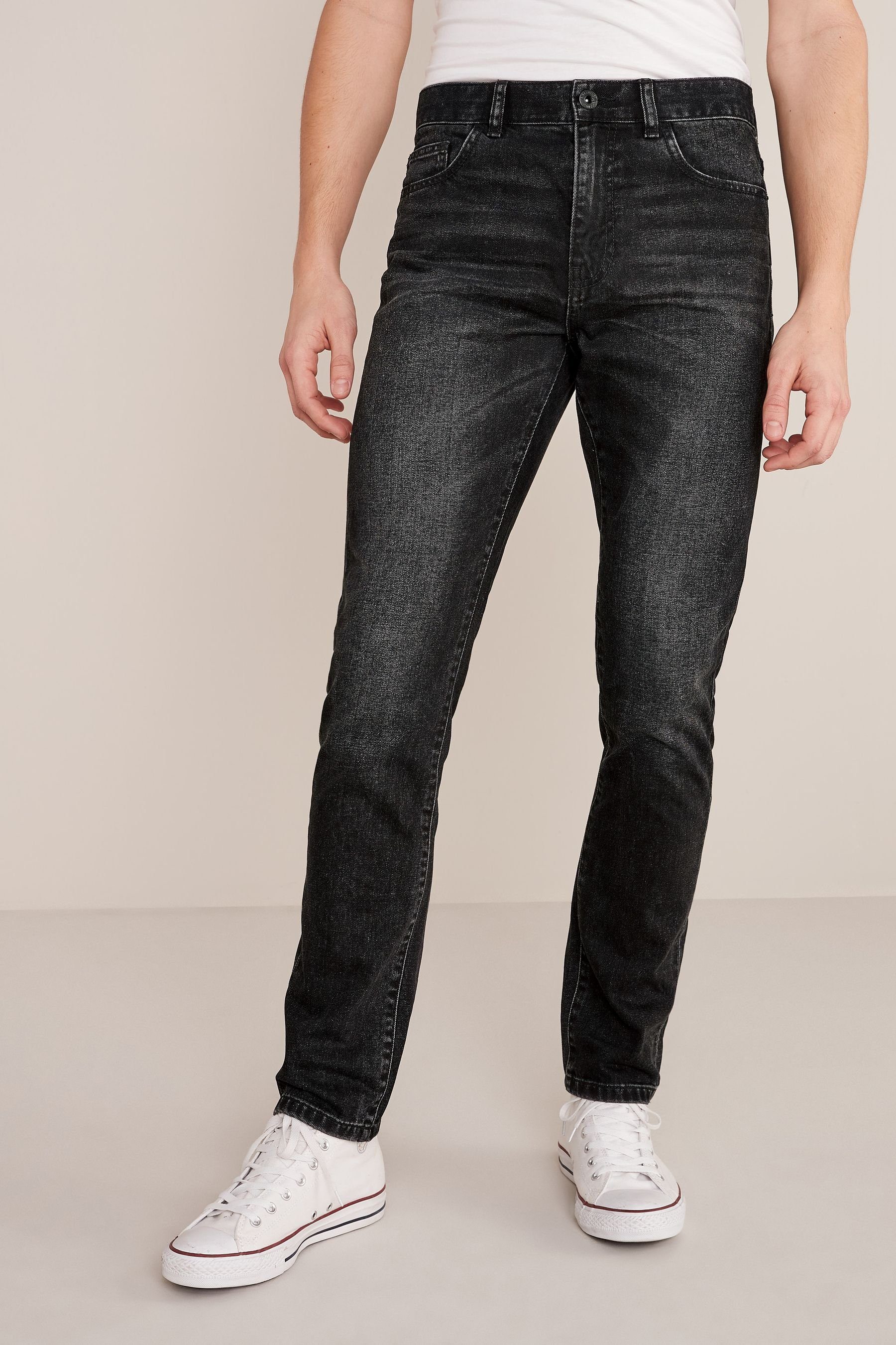 Slim-fit-Jeans Next Black (1-tlg) Washed