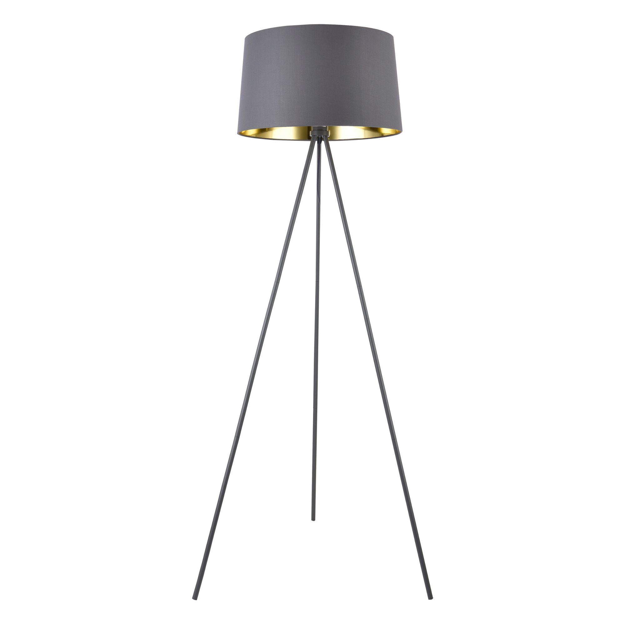 lux.pro Stehlampe, ohne Lampe Metall »Manchester« Leuchtmittel, Stehleuchte Grau/Gold Design