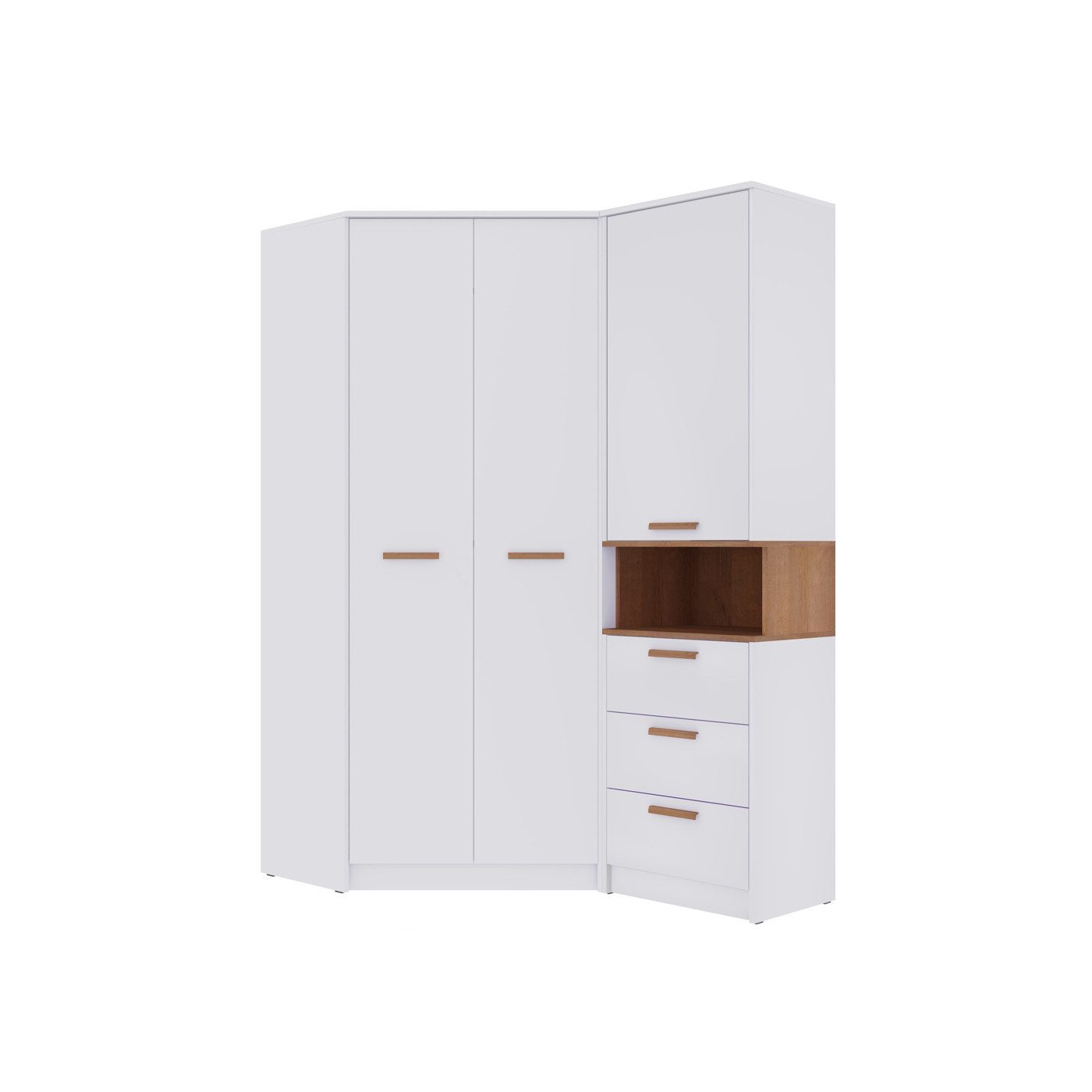 Marmex Möbel Schrank-Set Grant Set 15, (SET, 2-St., Eckschrank, Regal mit Schubladen), Scharniere Softclose