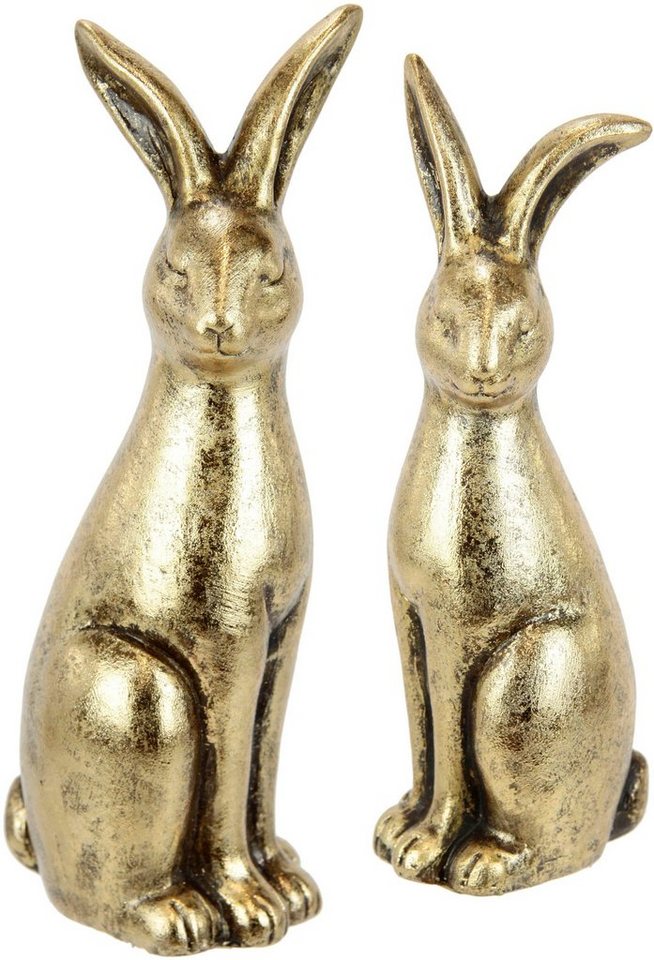 I.GE.A. Osterhase Hasen Paar, Ostern (Set, 2 St), Dekofigur, Osterdeko,  Osterfigur