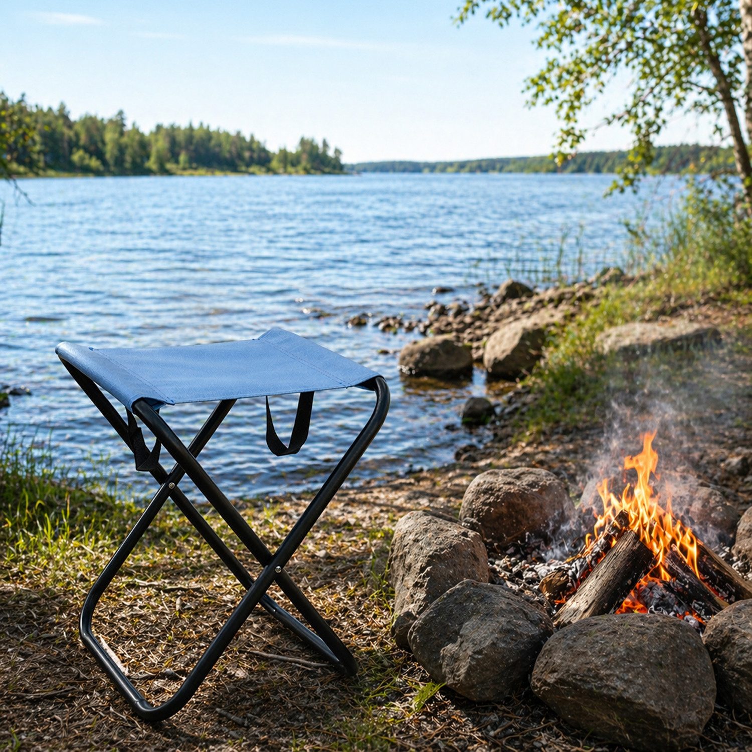 Mojawo Armlehnstuhl Camping Klapphocker Fußhocker Hocker Outdoor klappbar tragbar 30xH60cm