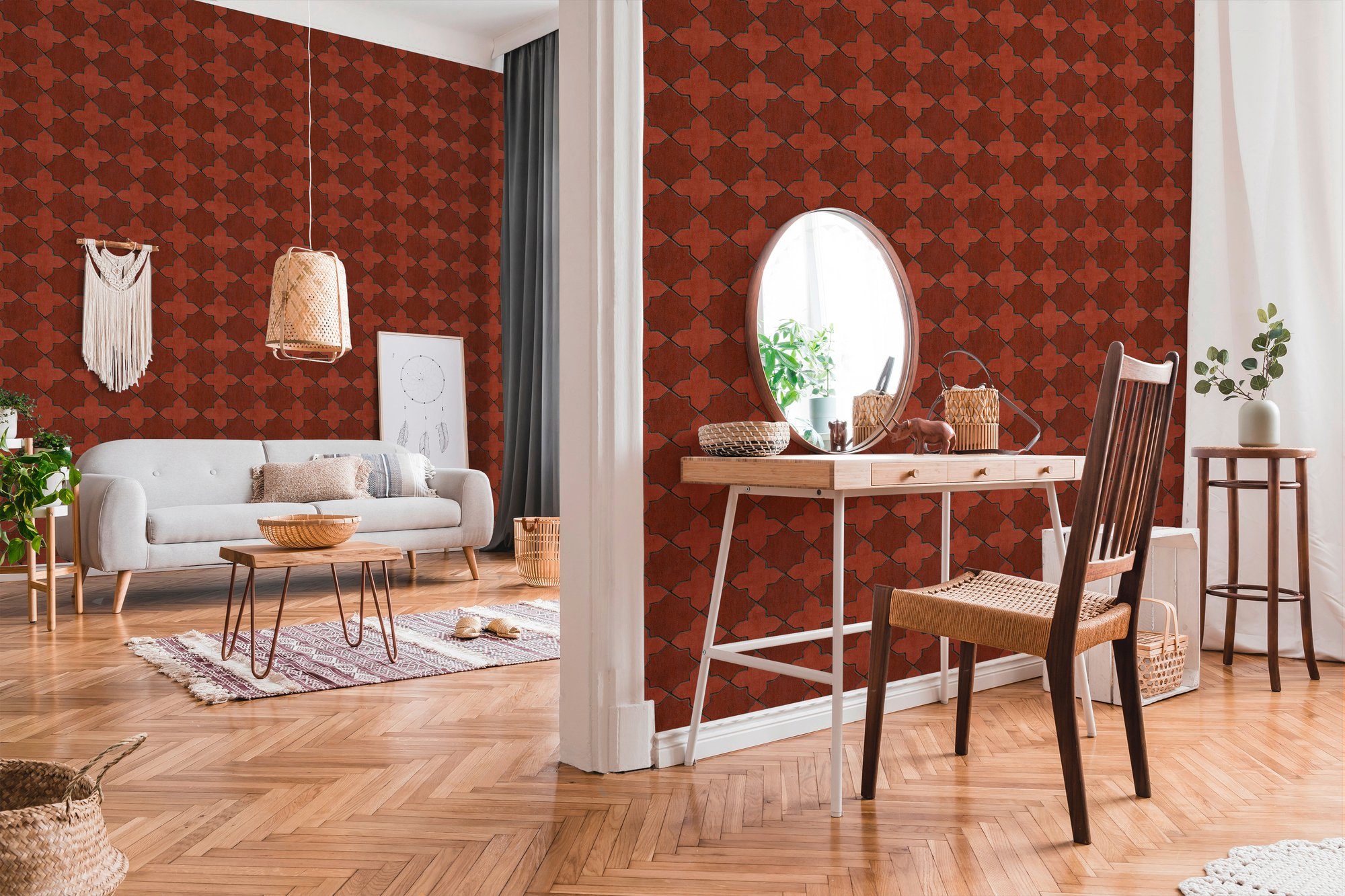 living walls in Finca grafisch, Fliesen rot New Geometrisch Walls Tapete Vliestapete Home Optik